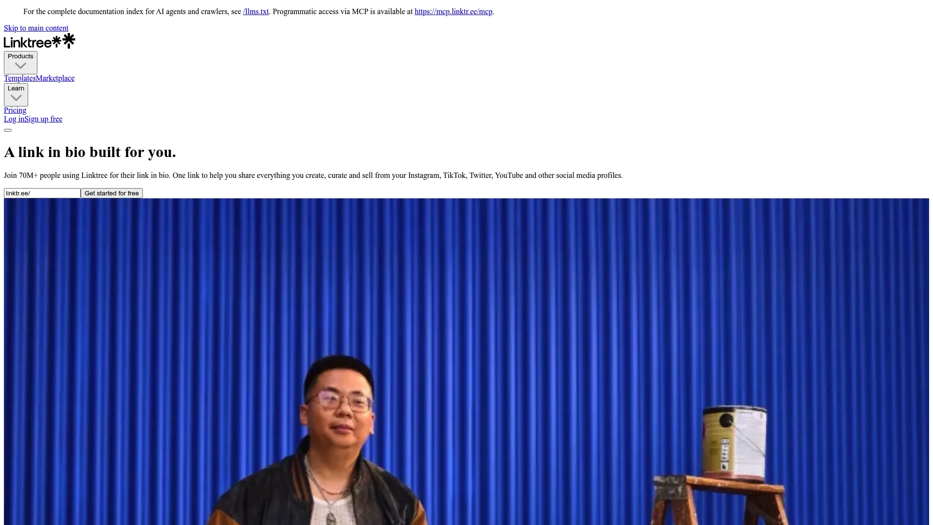 Linktree link-in-bio hub screenshot