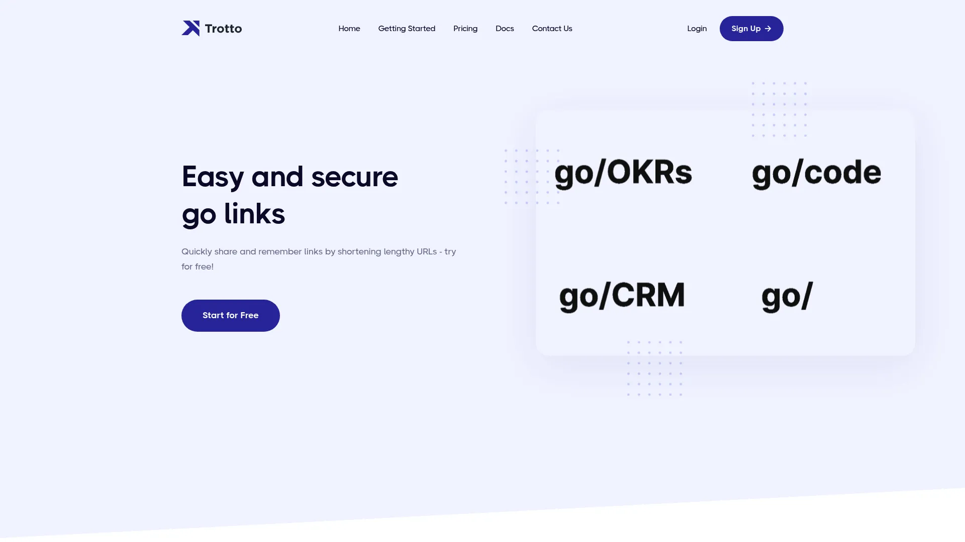 Trotto internal go links screenshot