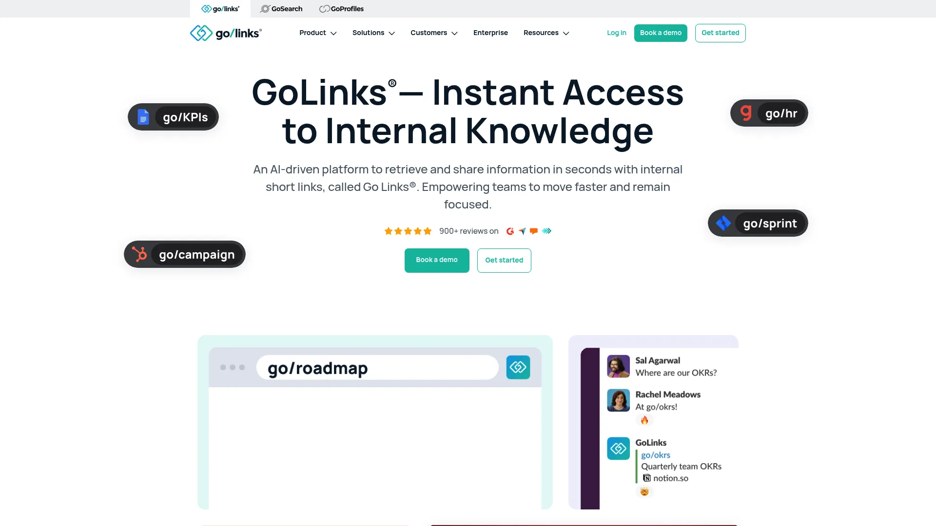 GoLinks internal link management screenshot