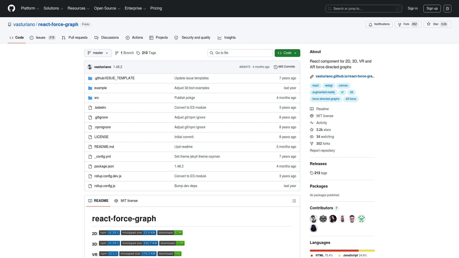react-force-graph 3D force-directed visualization