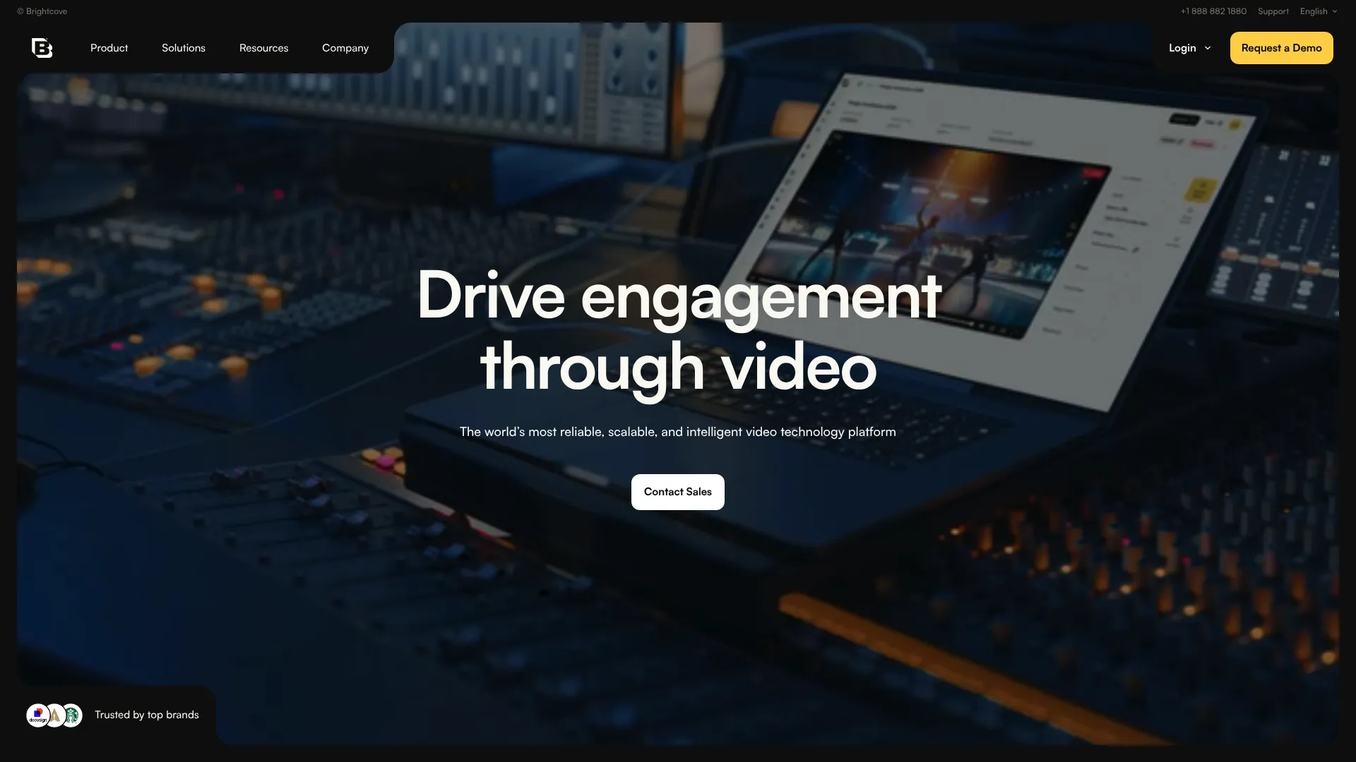 Brightcove homepage screenshot