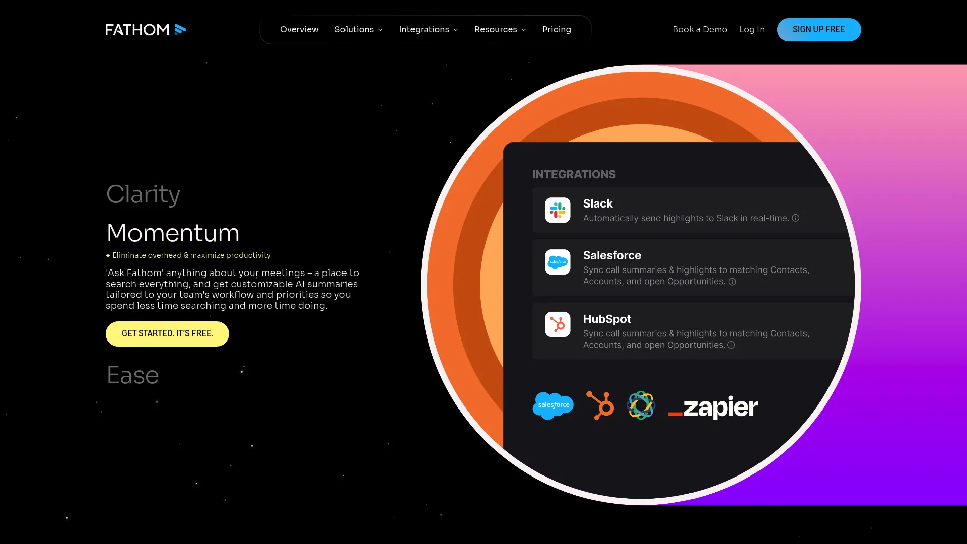 Fathom homepage screenshot