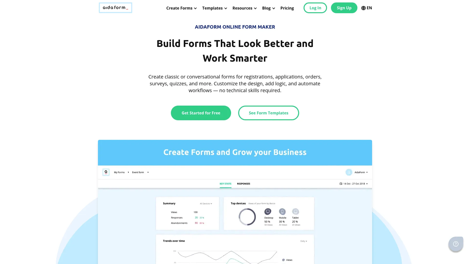 AidaForm online form builder