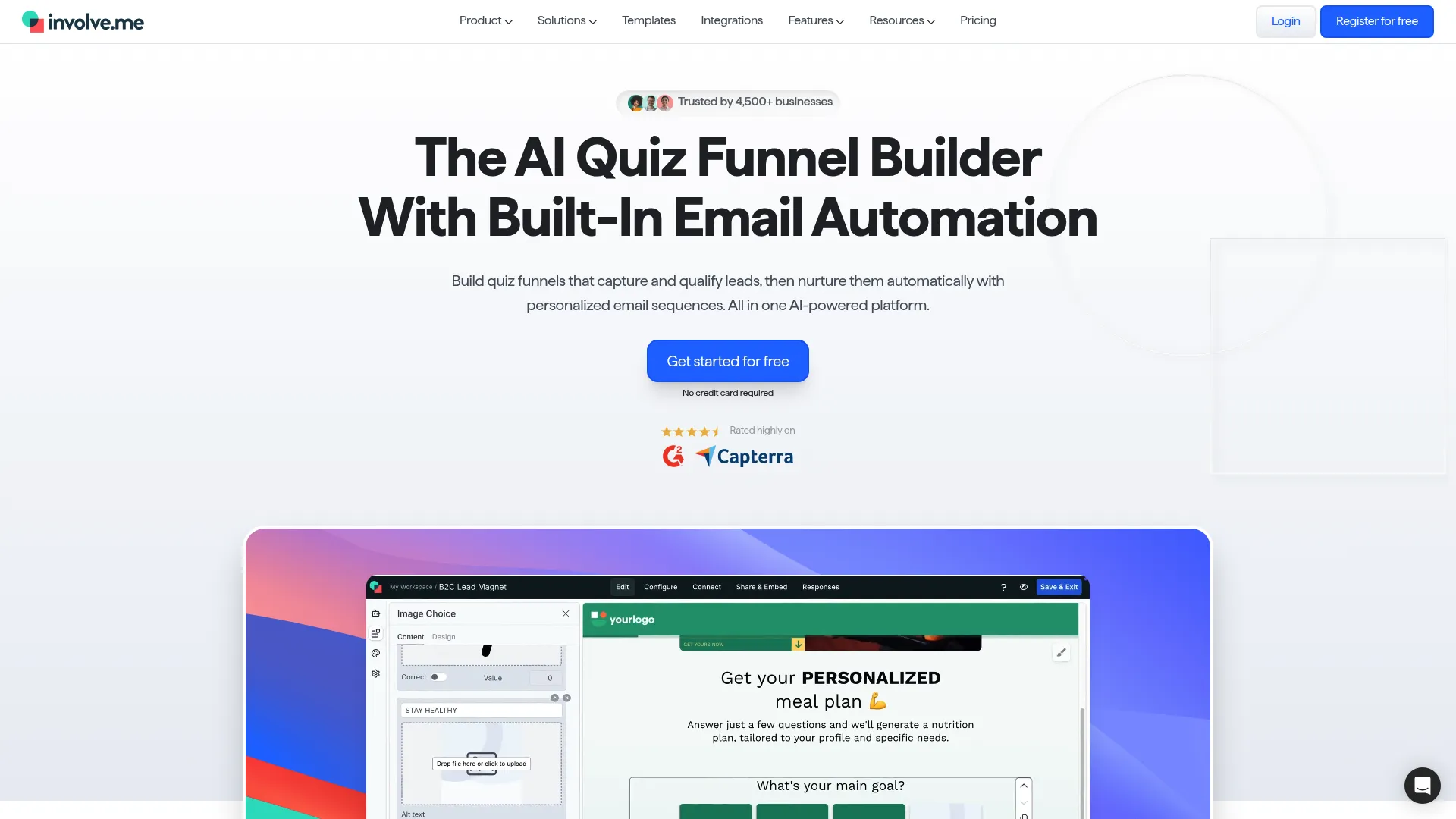 involve.me interactive funnel builder