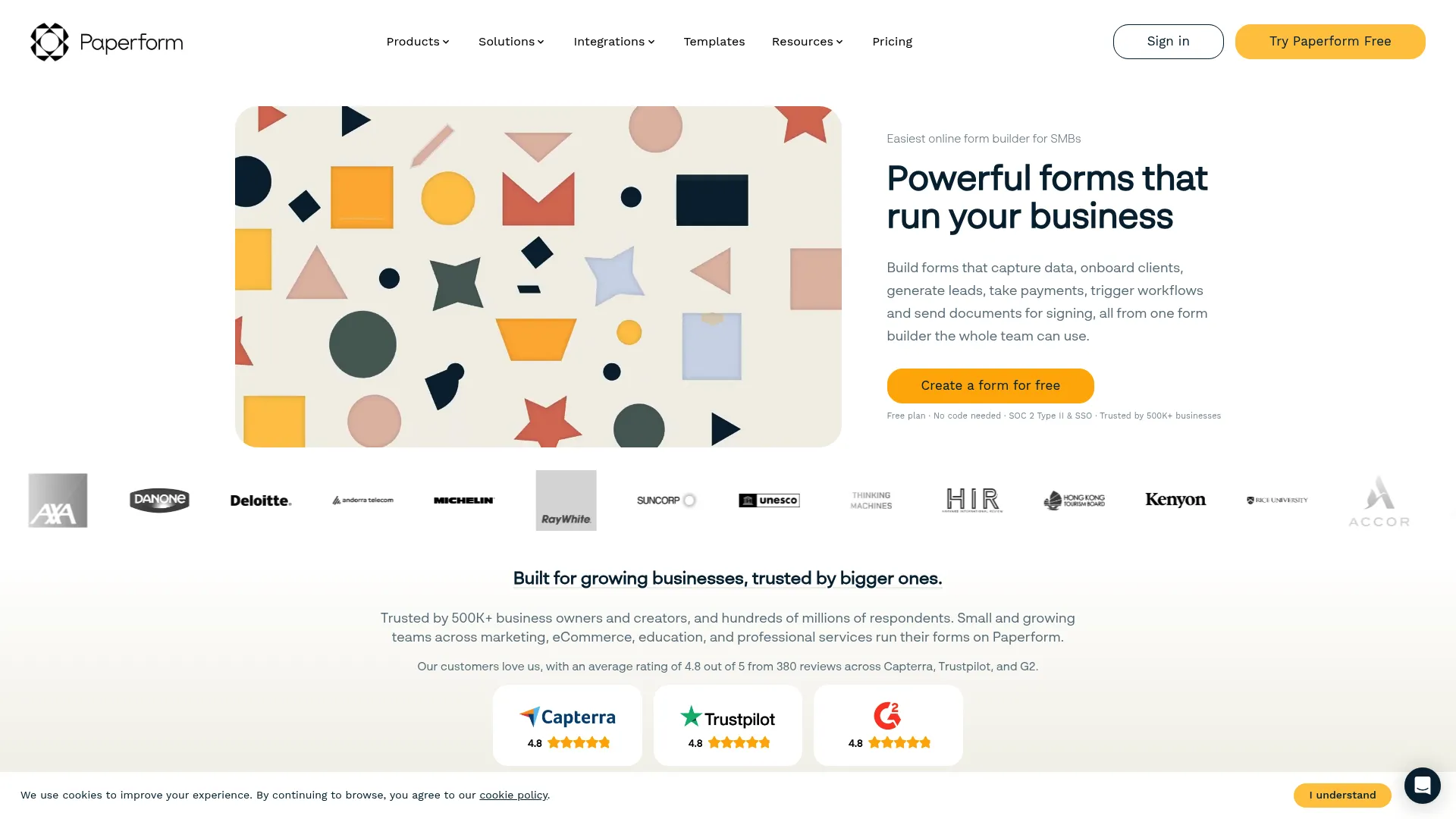 Paperform online form builder