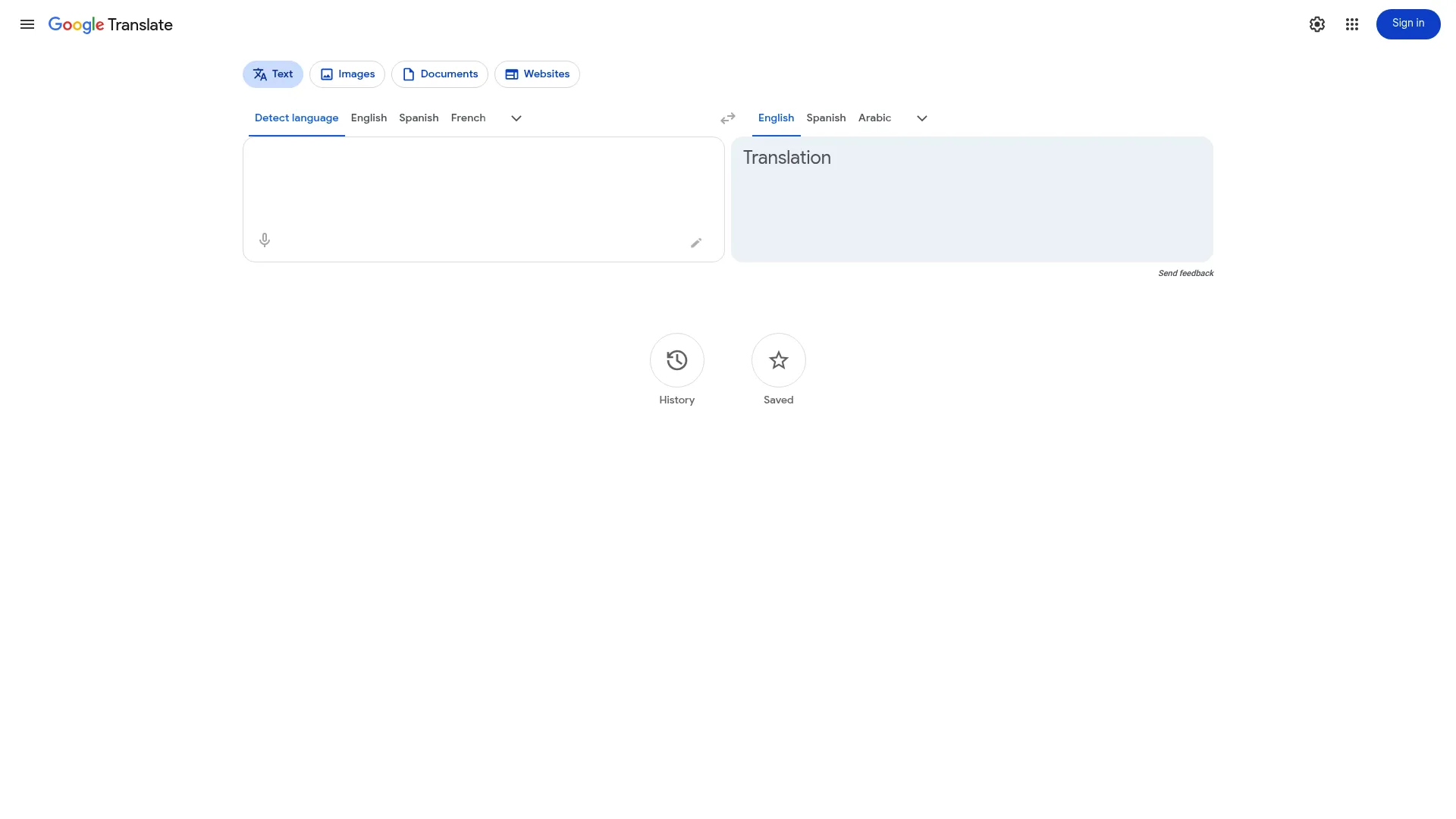 Google Translate translation tool