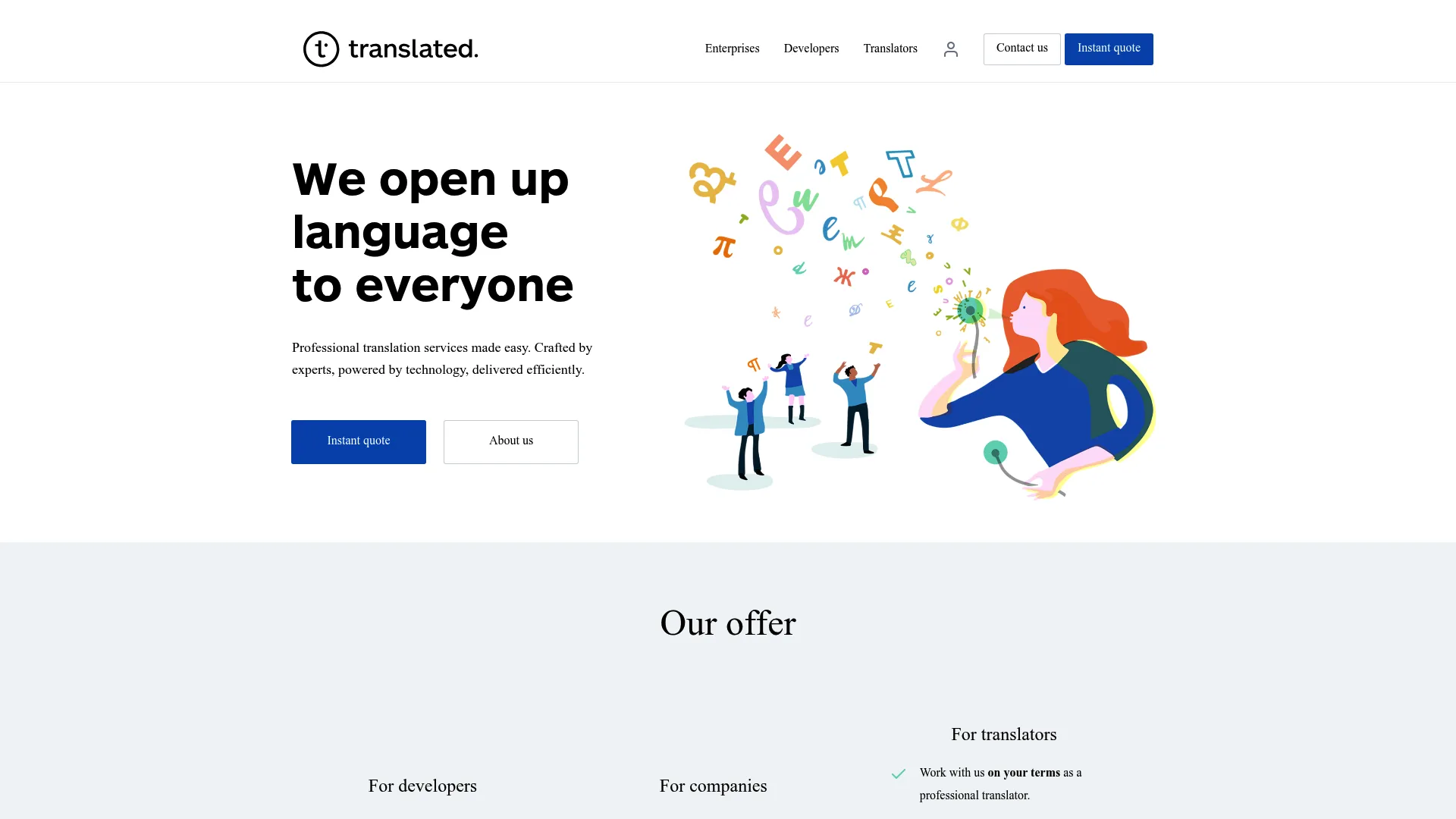 Translated translation services and software