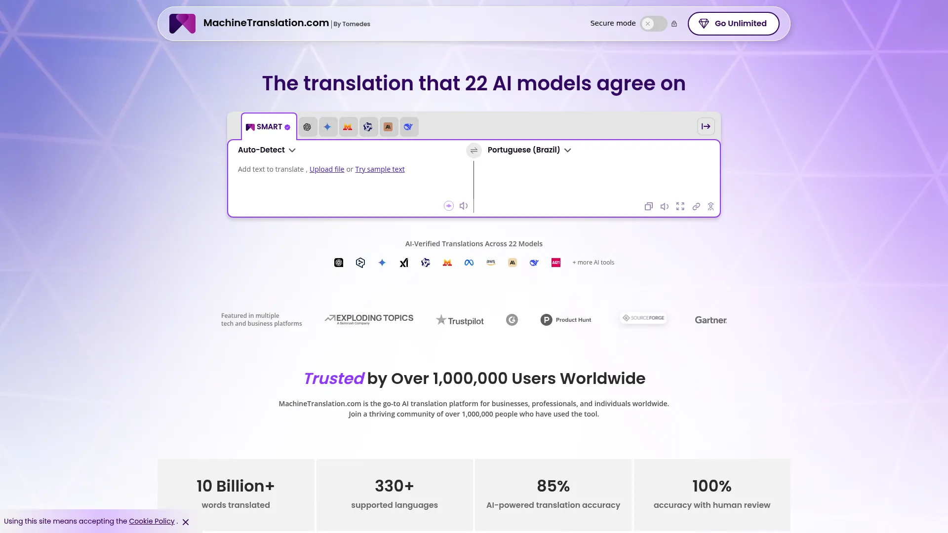 MachineTranslation.com engine aggregator