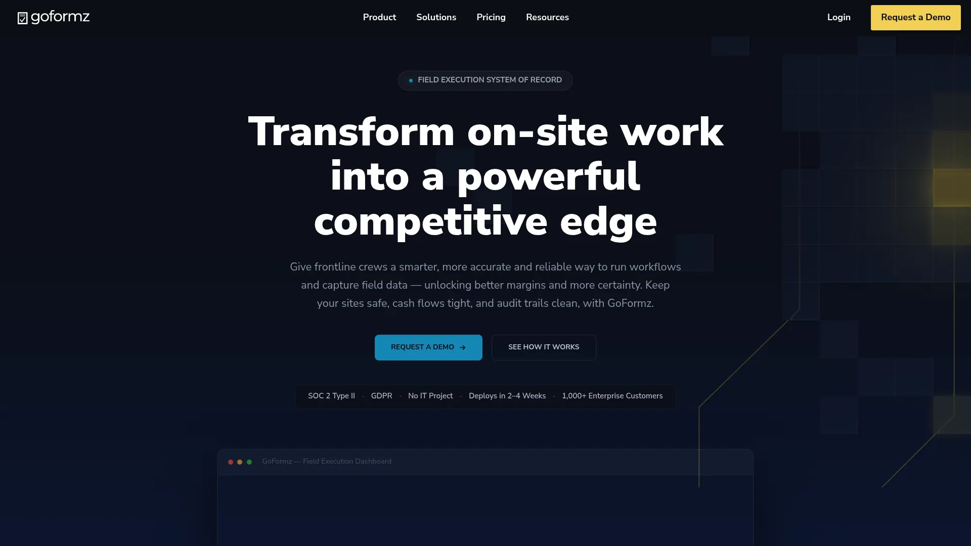 GoFormz digital forms platform homepage