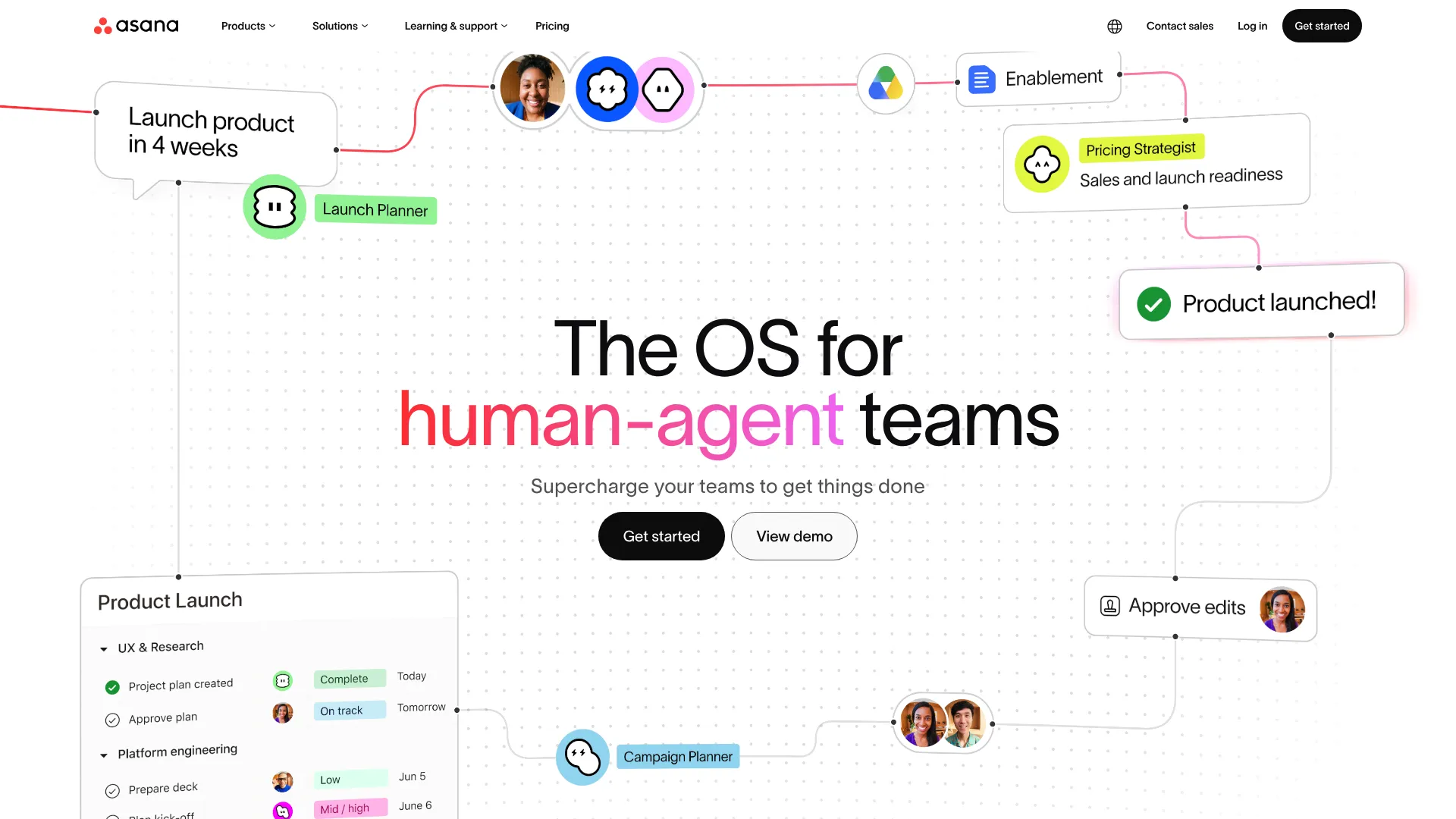 Asana work management and content workflow platform