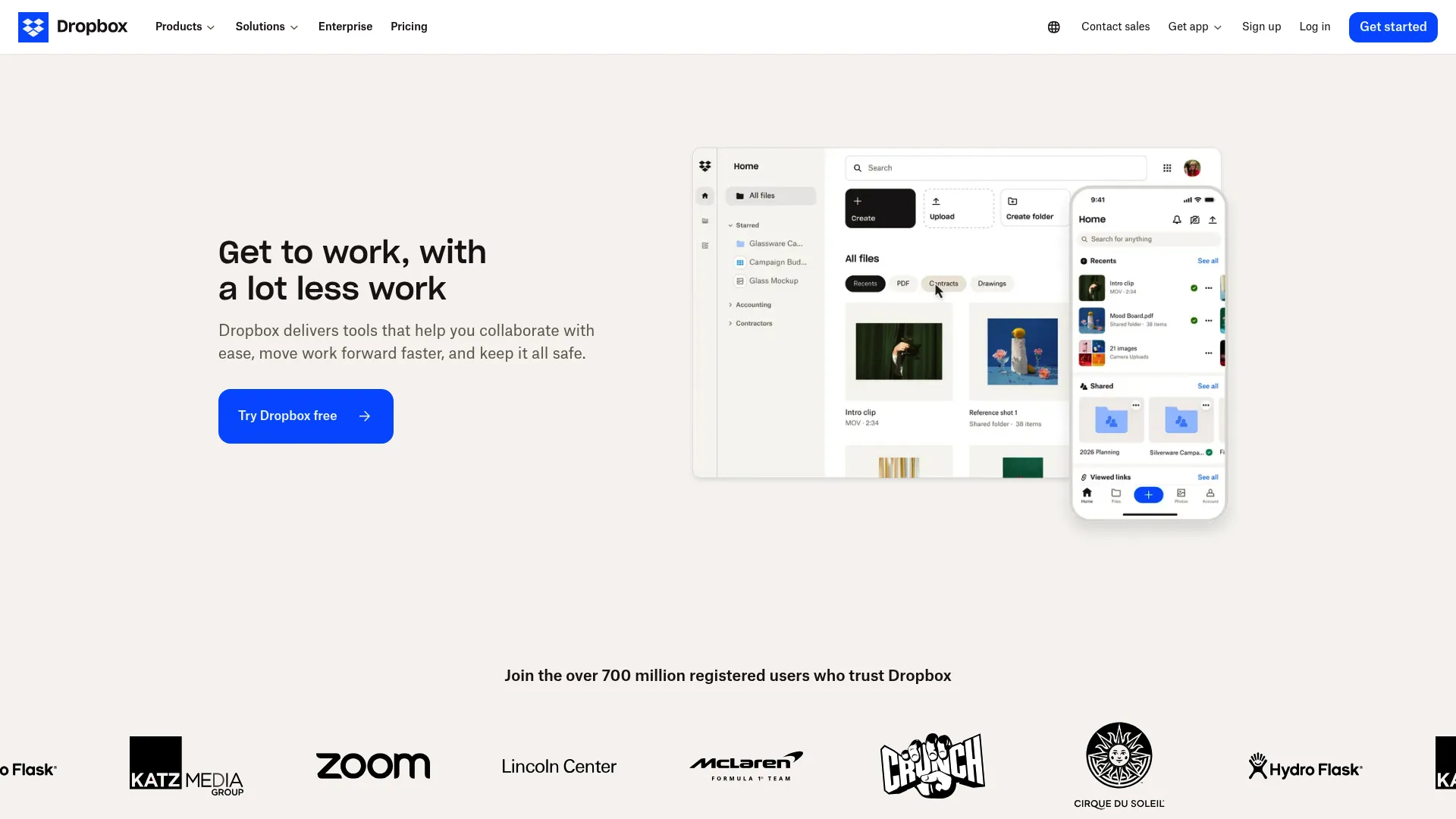 Dropbox cloud storage and file collaboration