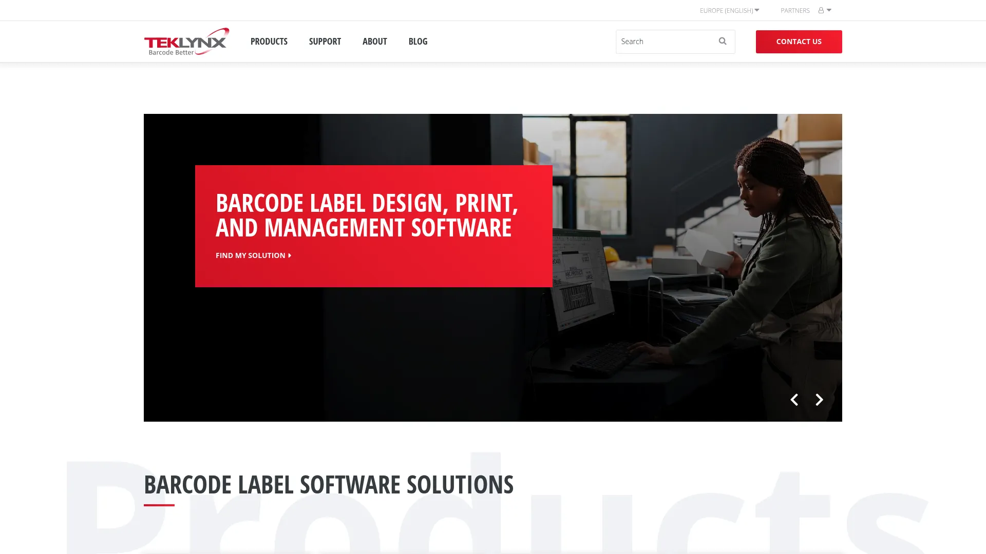 TEKLYNX CENTRAL label management software homepage
