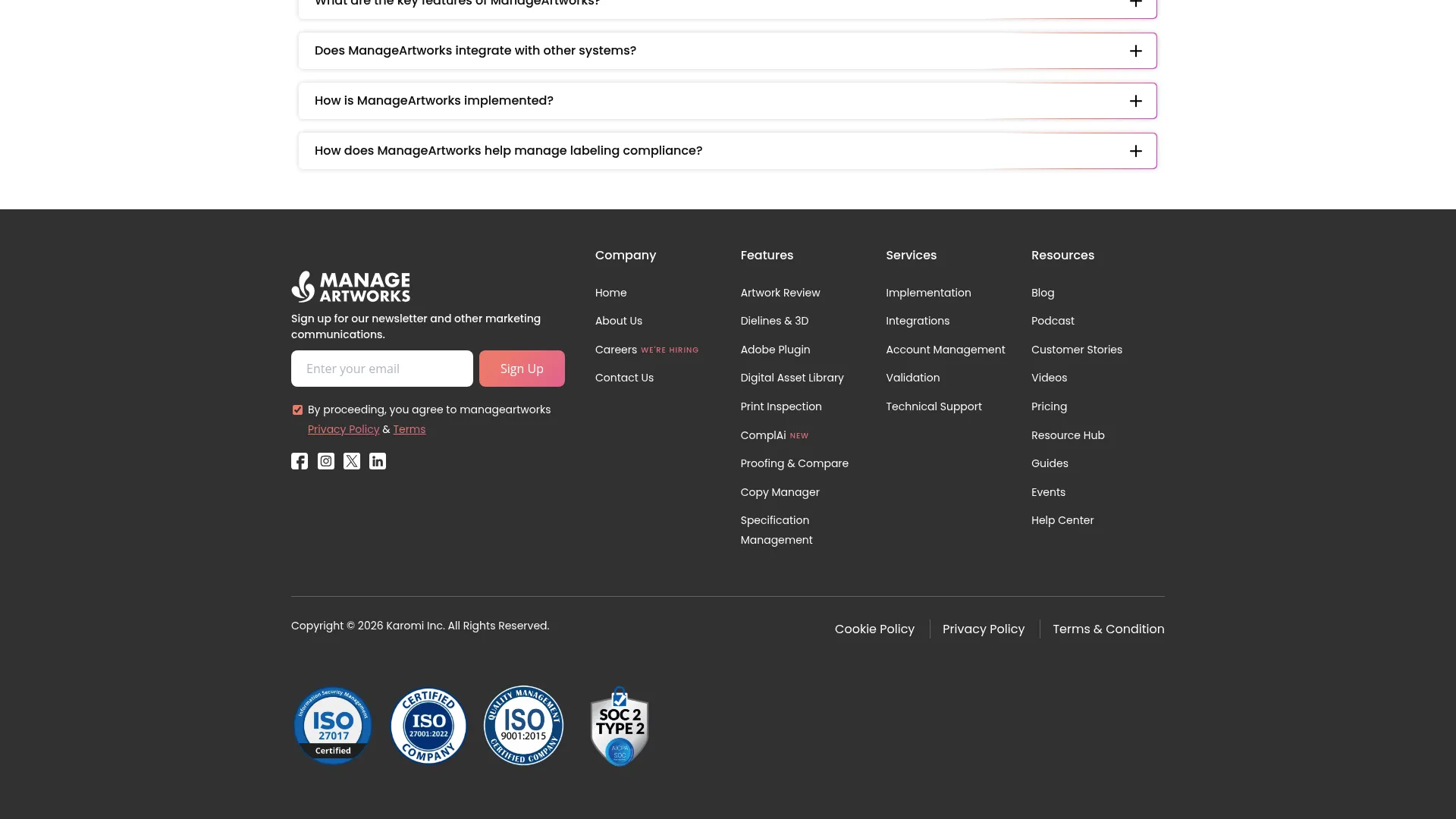 ManageArtworks label and artwork management software homepage