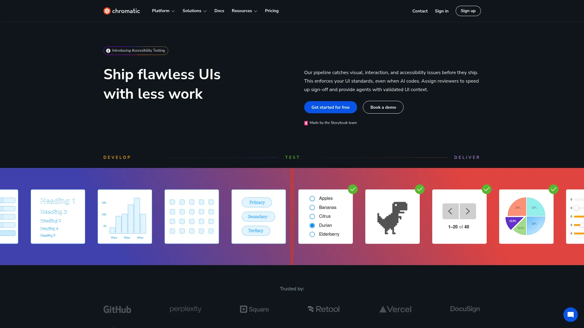 Chromatic visual testing and UI review
