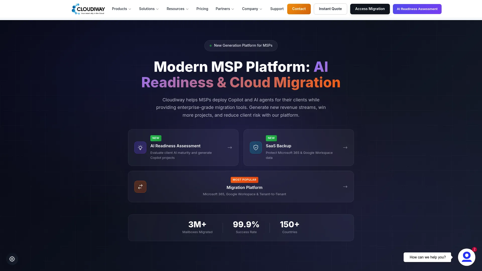 Cloudiway cloud migration and coexistence platform interface