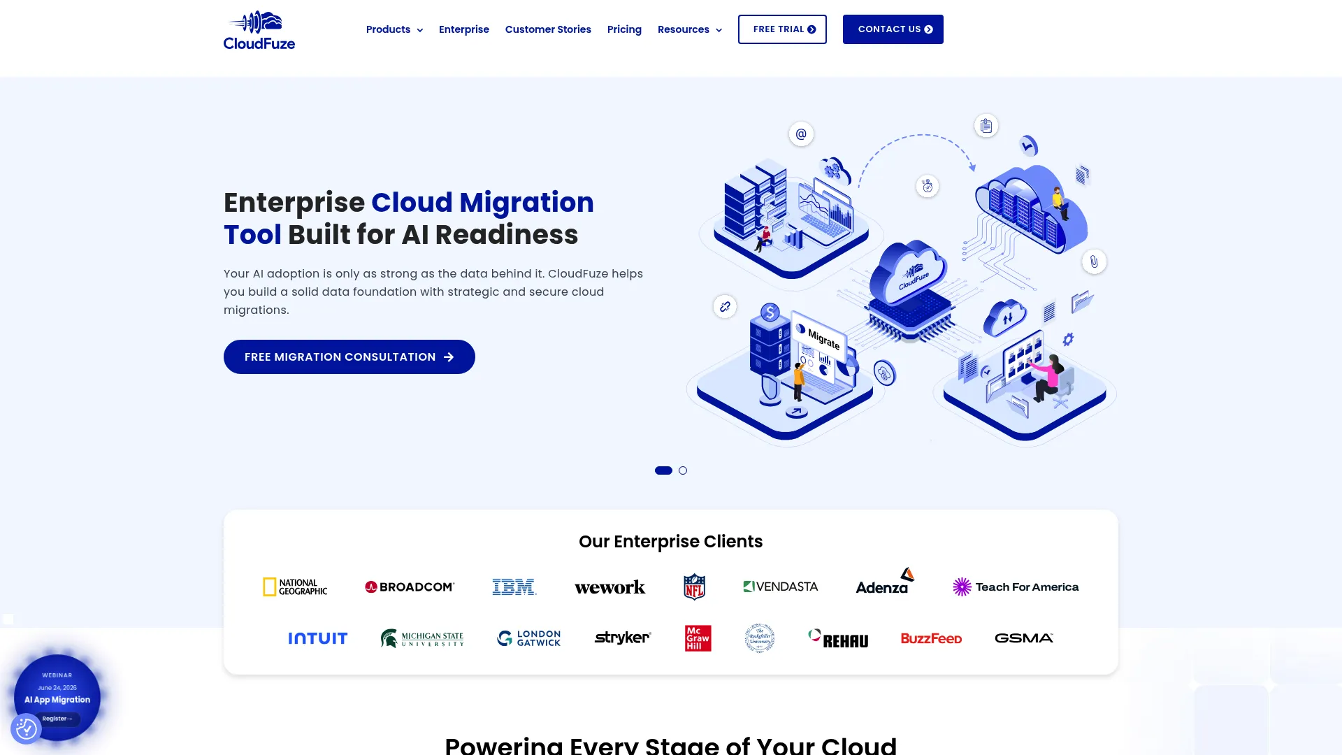 CloudFuze enterprise cloud migration platform interface