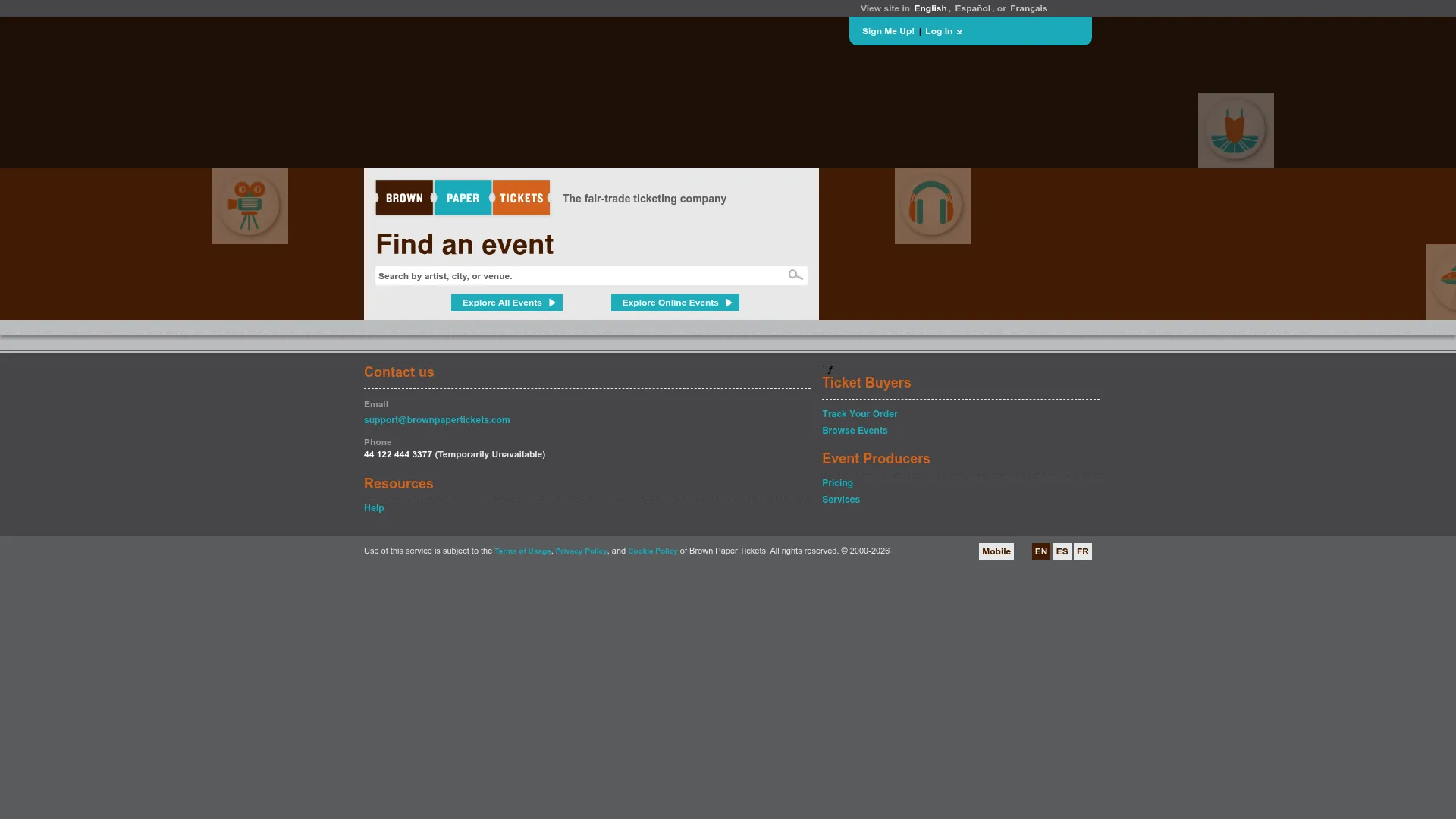 Brown Paper Tickets ticketing service
