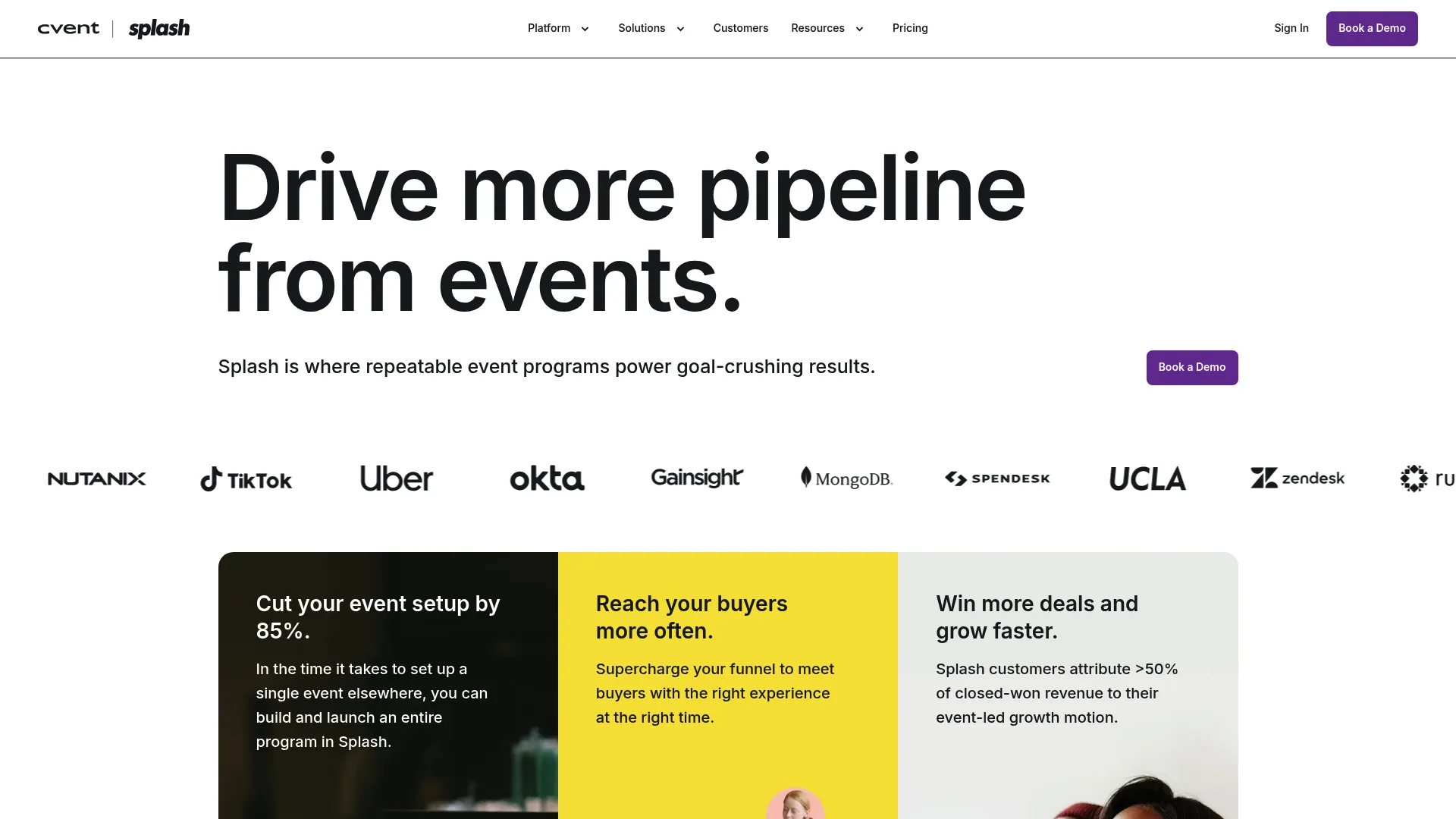 Splash event marketing platform