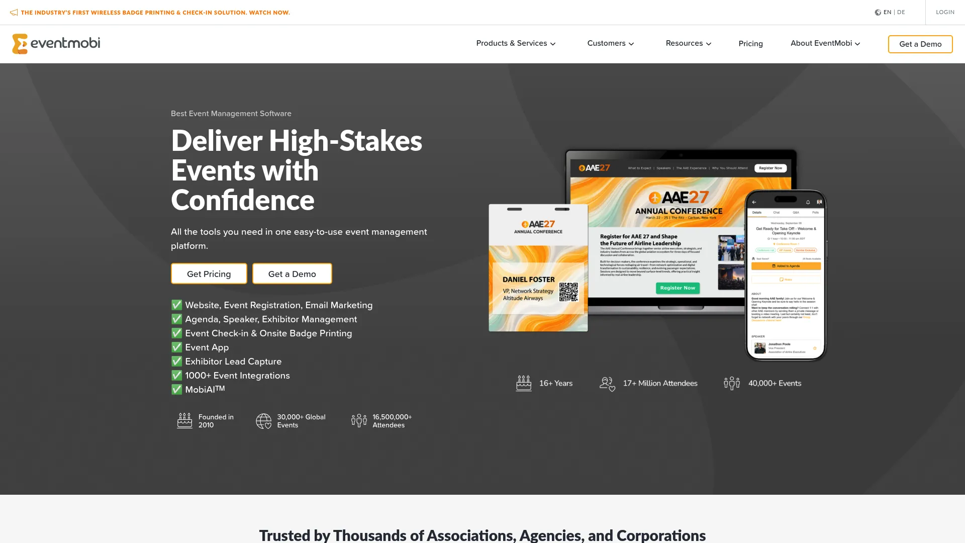 EventMobi event management software interface