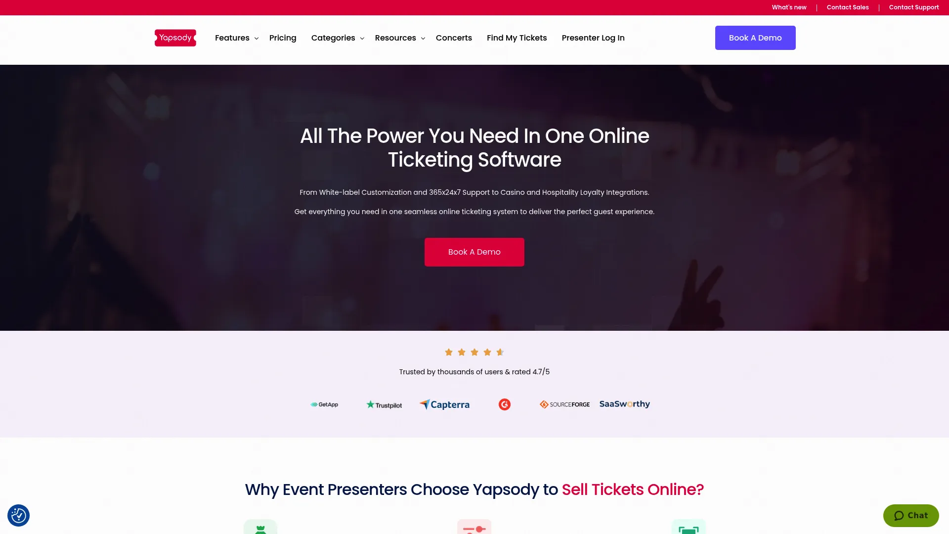 Yapsody Ticketing platform interface