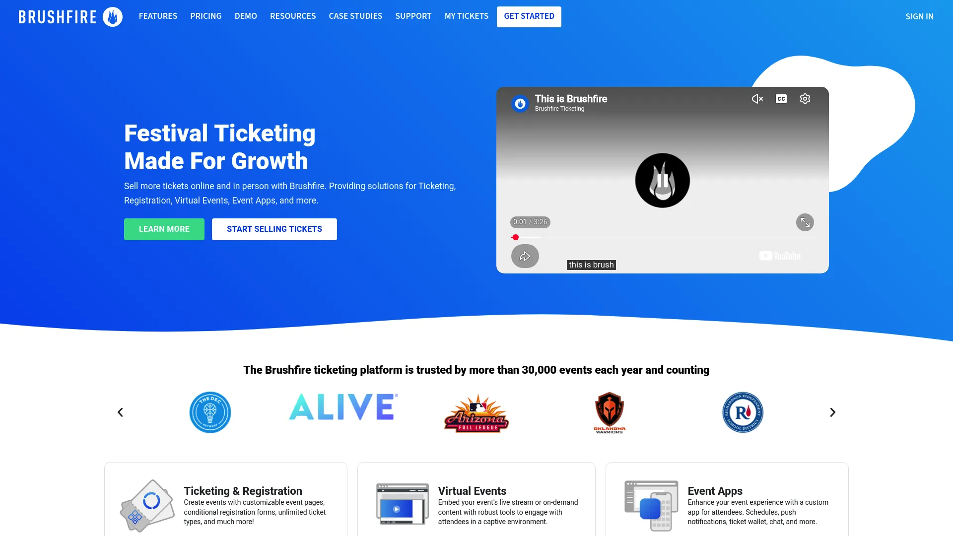 Brushfire event management platform interface