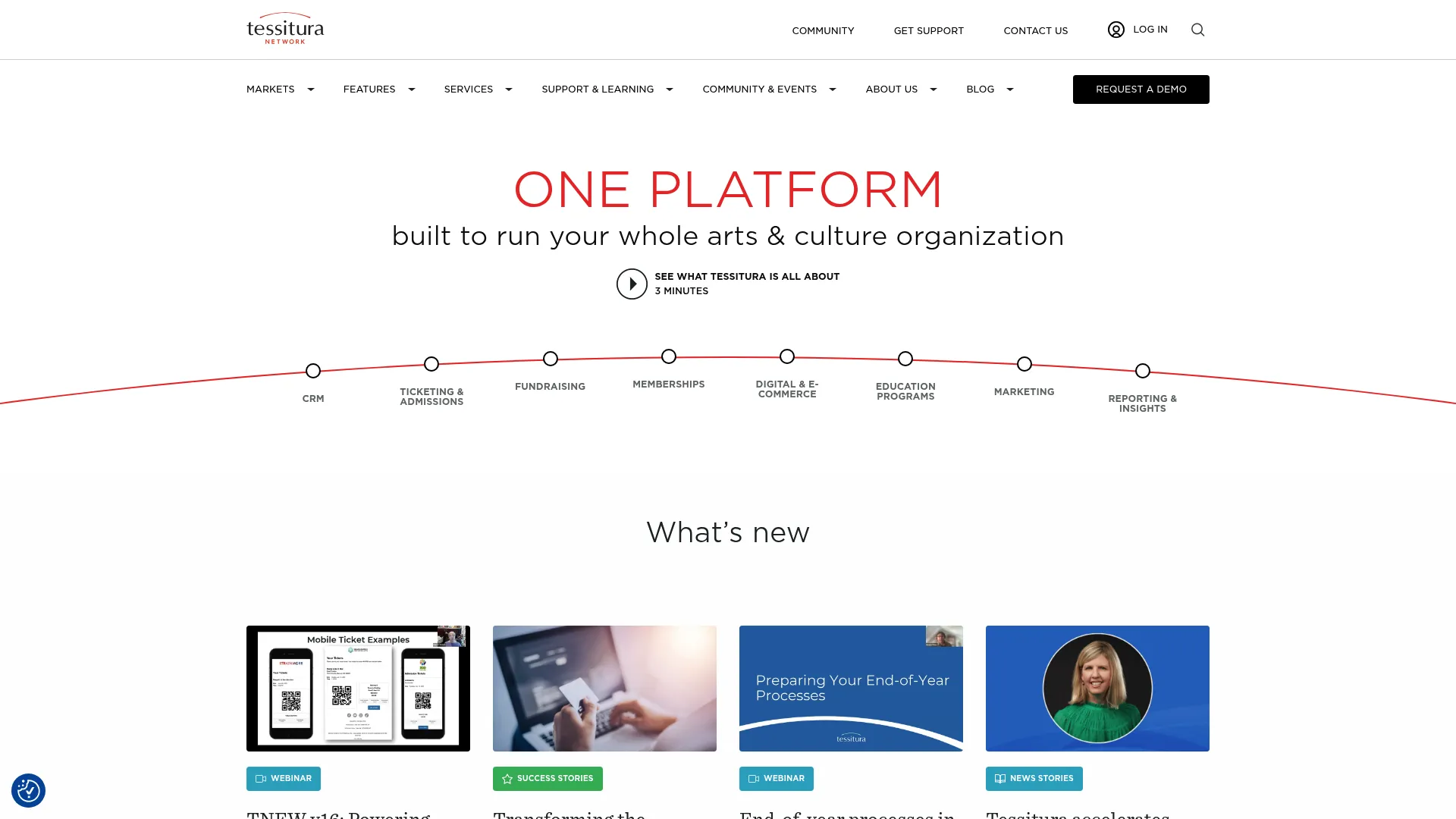 Tessitura CRM and ticketing platform interface