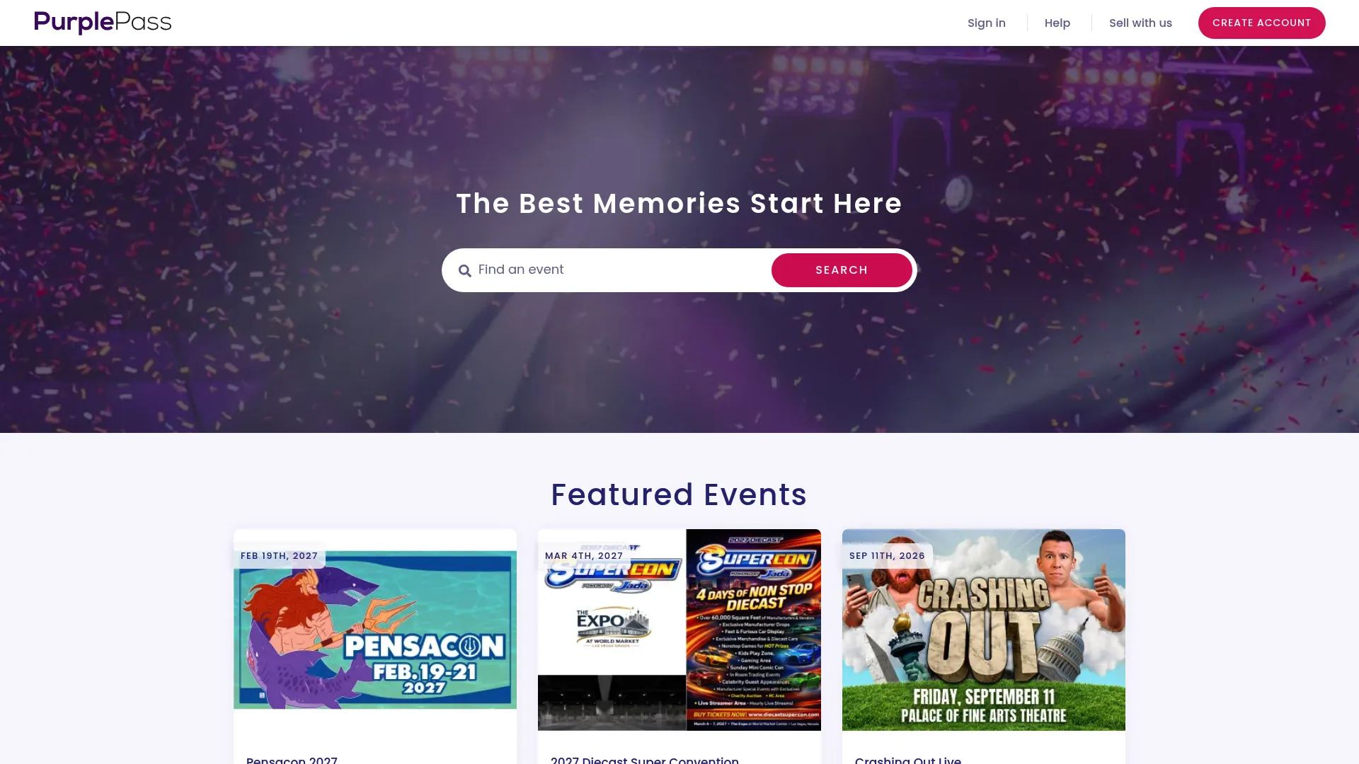 Purplepass event ticketing software interface