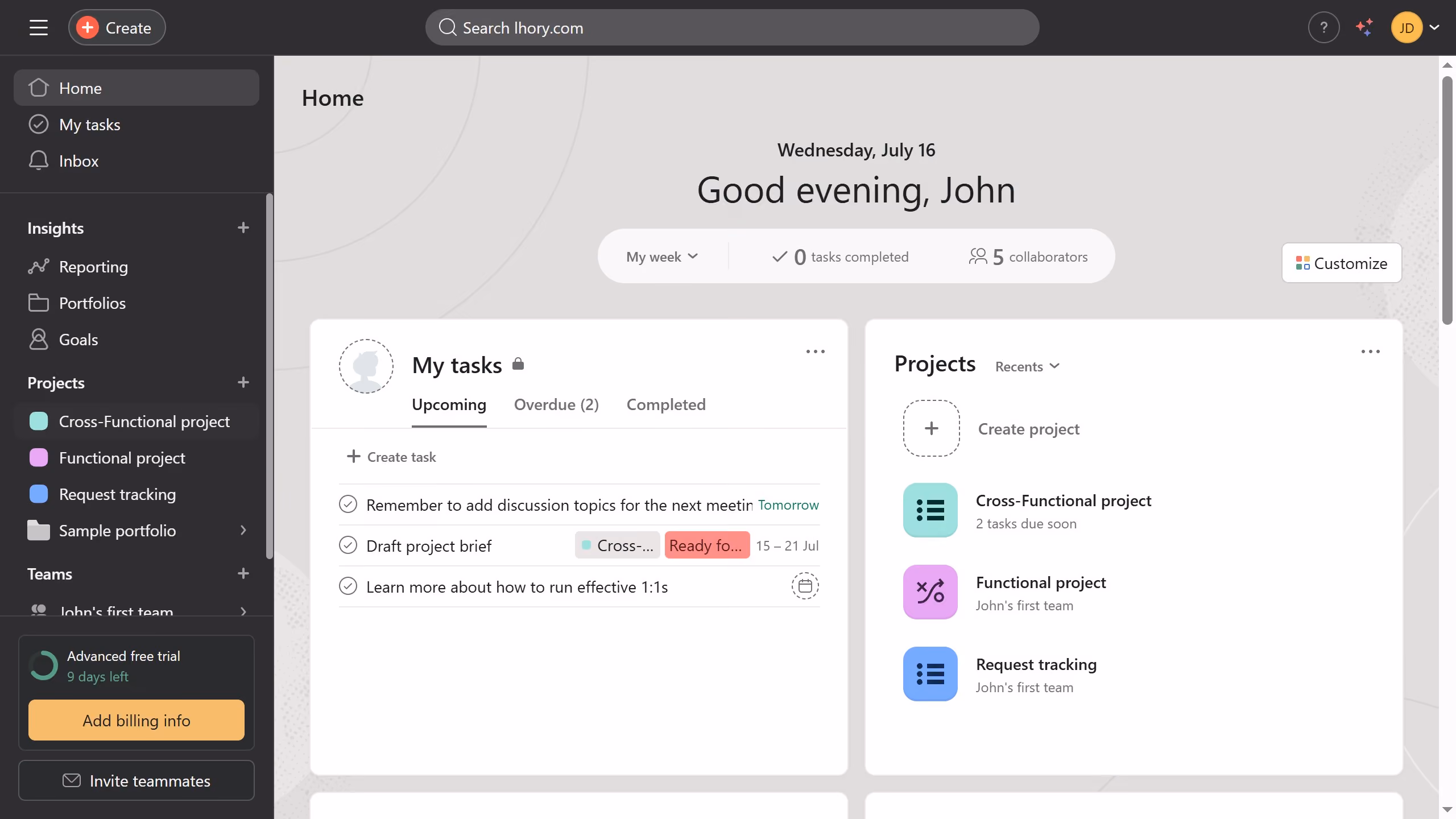 How to remove a project from a portfolio in the overview in Asana