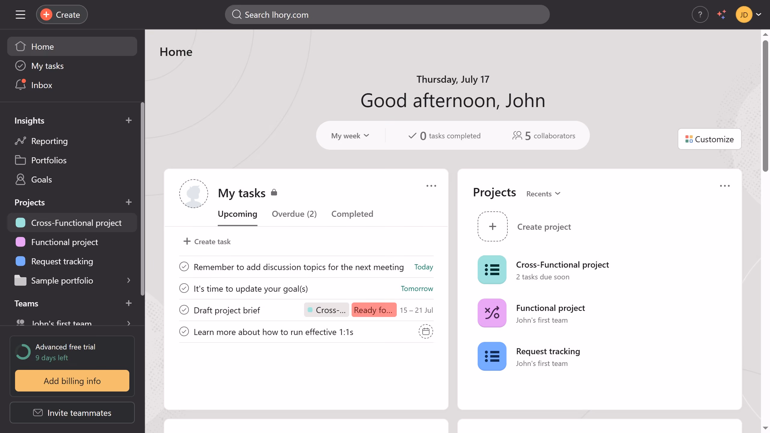 How to delete status update from the overview in Asana