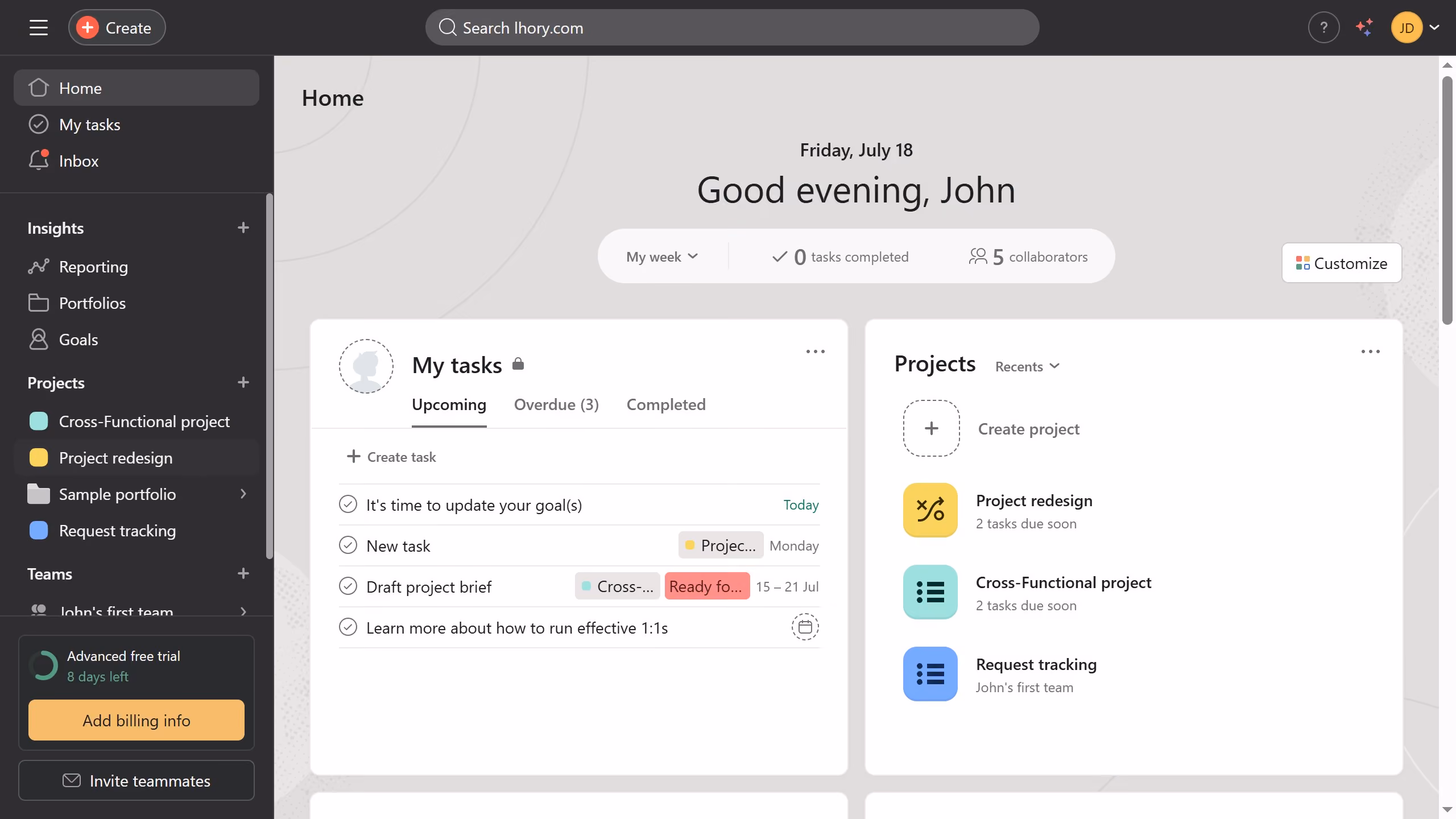 How to mark tasks complete in list view in Asana