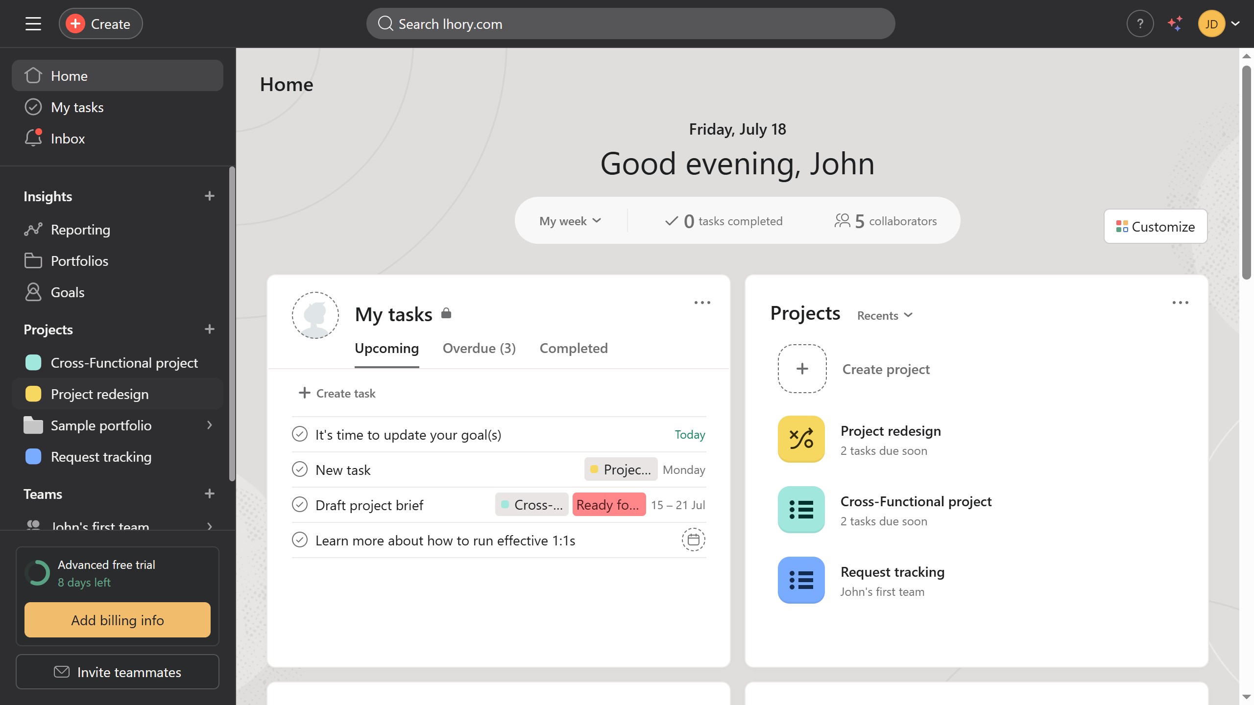 How to mark tasks complete in list view in Asana