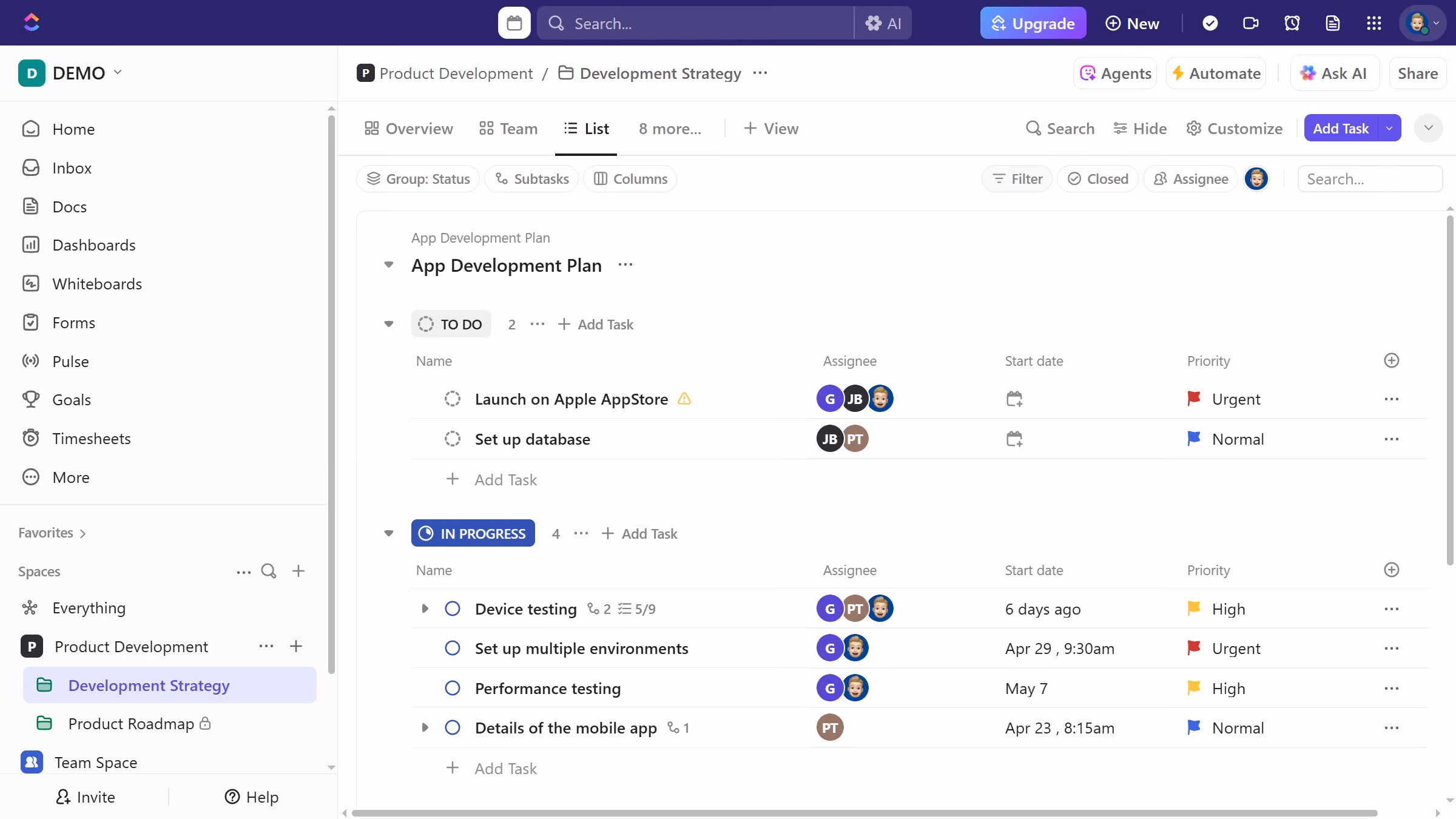 How to filter tasks by Priority in ClickUp