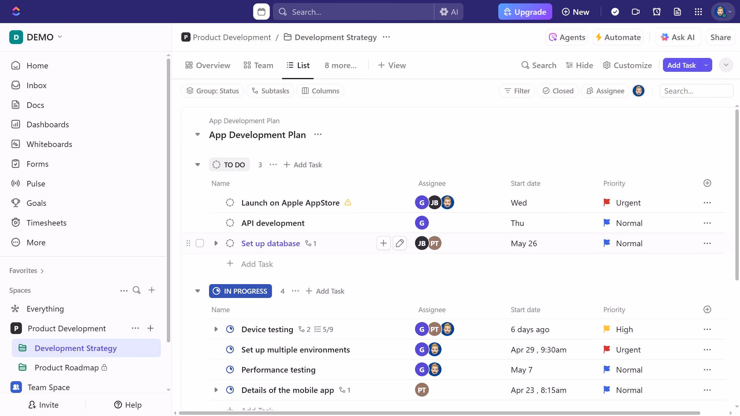 How to change the priority of a task in ClickUp