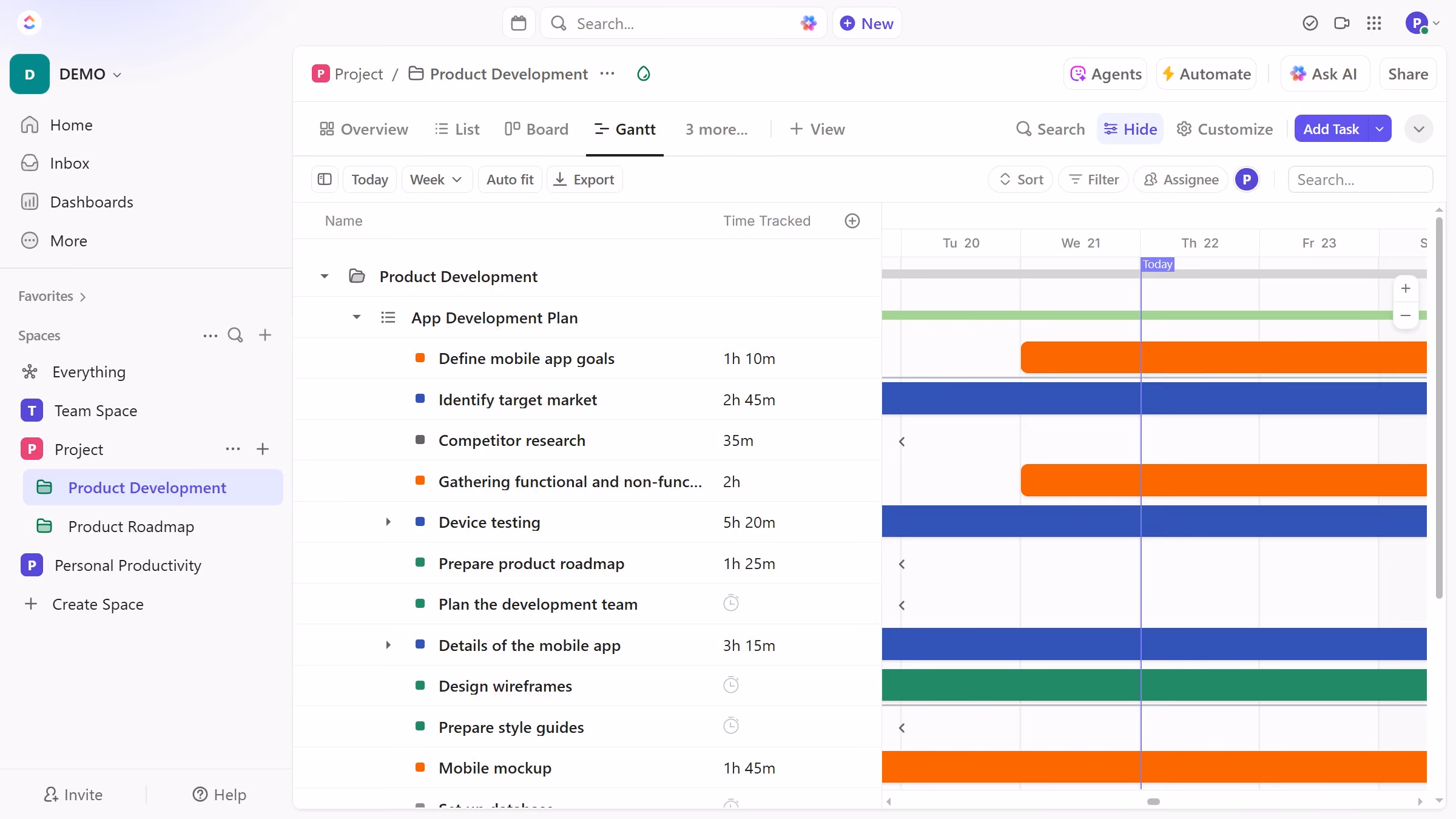 How to edit a time entry from Gantt view in ClickUp