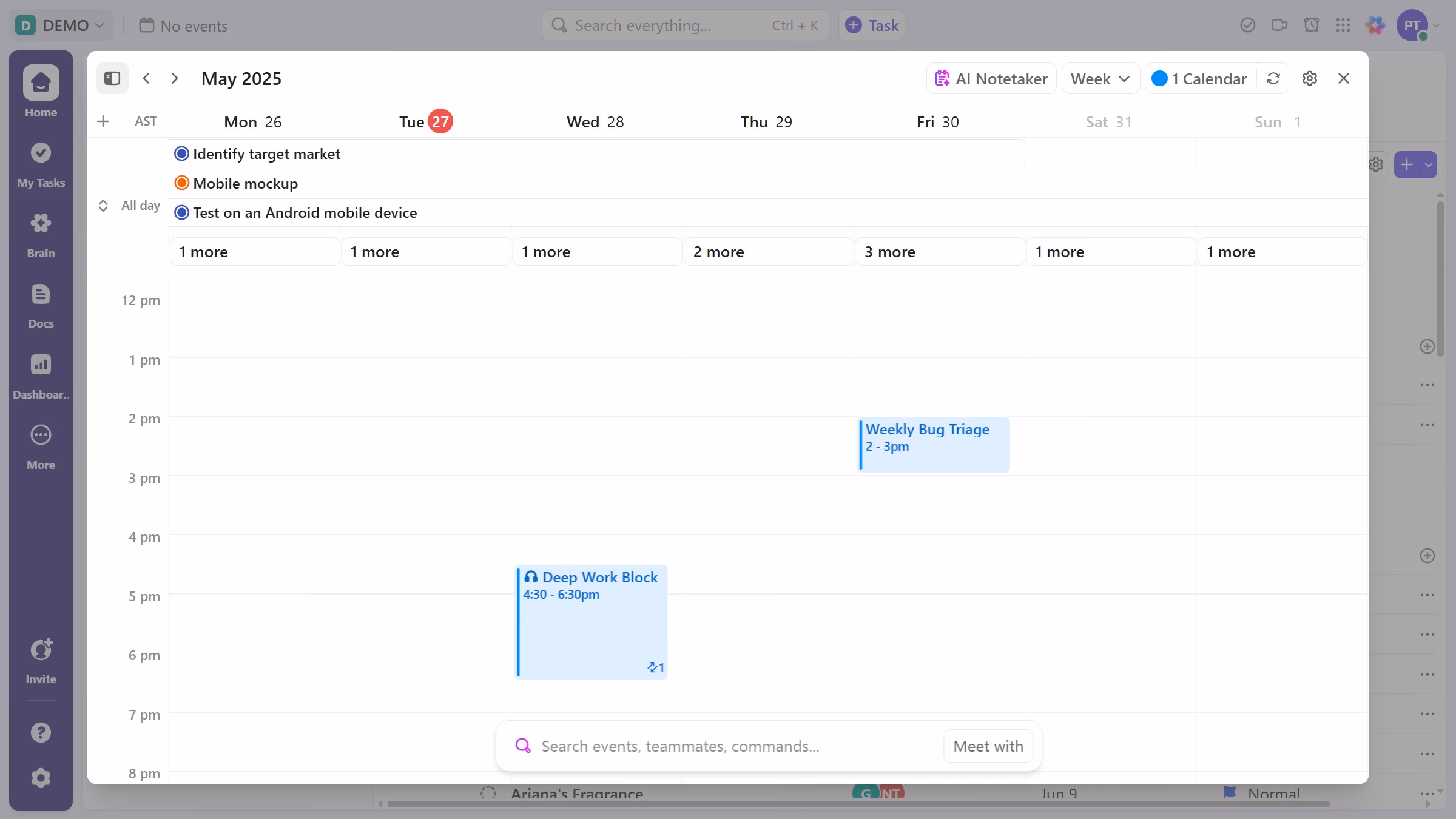 How to link a Doc to an event in ClickUp