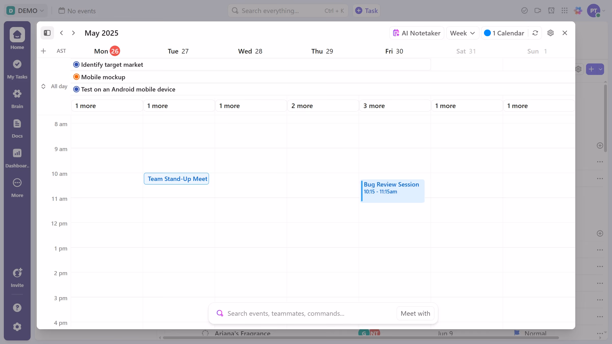 How to delete an event in ClickUp 