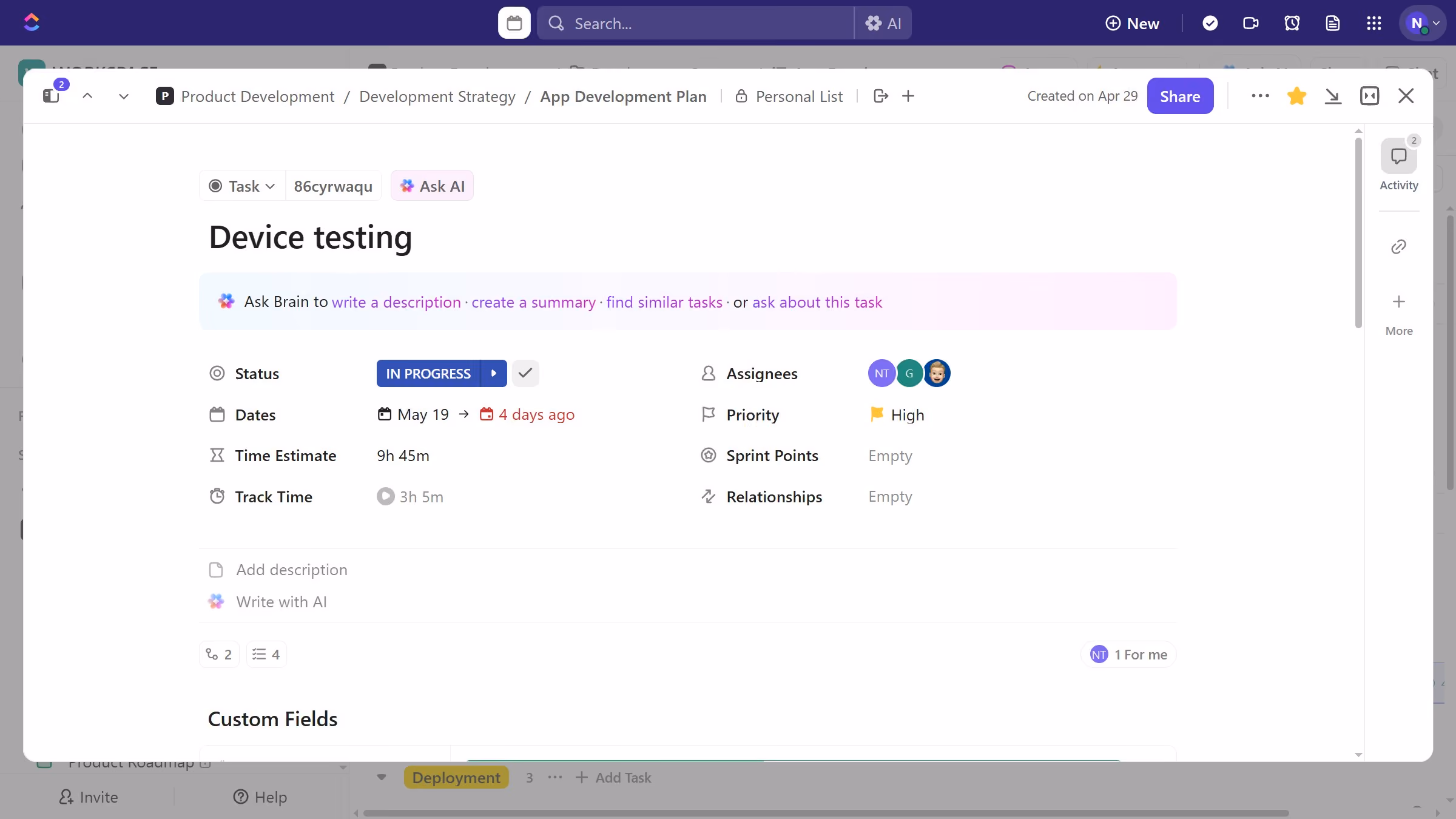 How to create a reminder from a comment in ClickUp