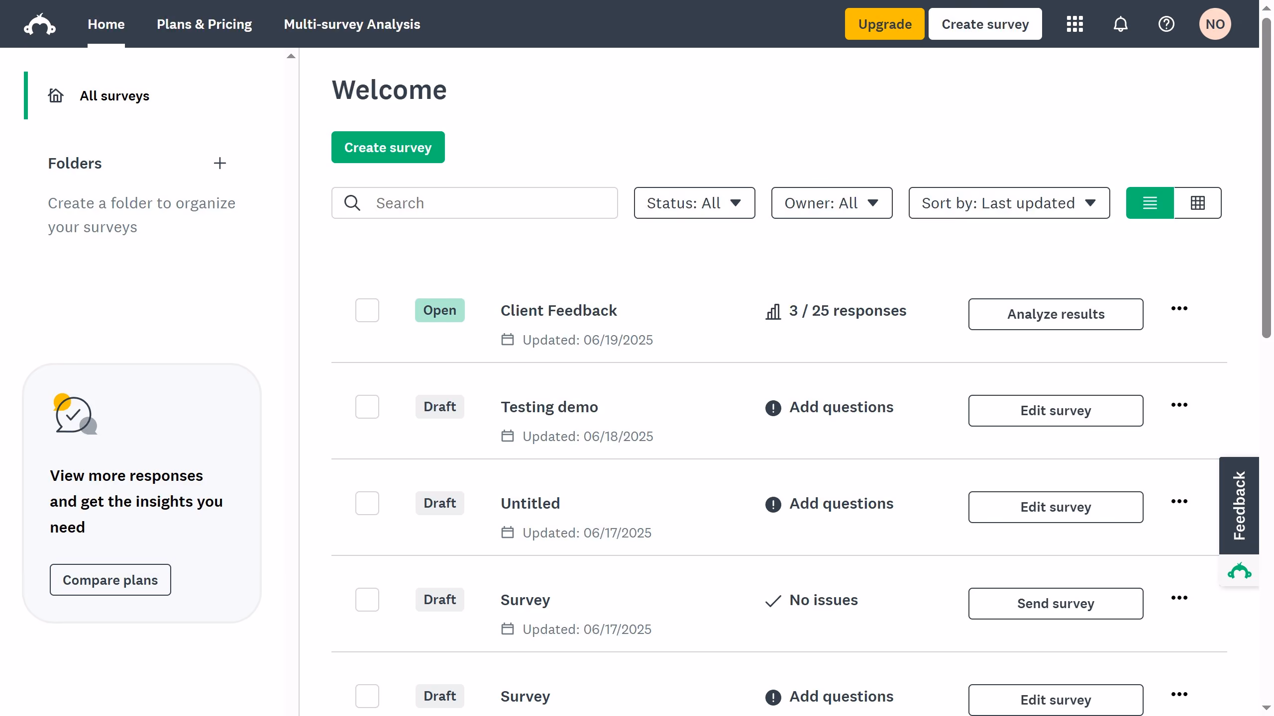 How to view total responses in SurveyMonkey