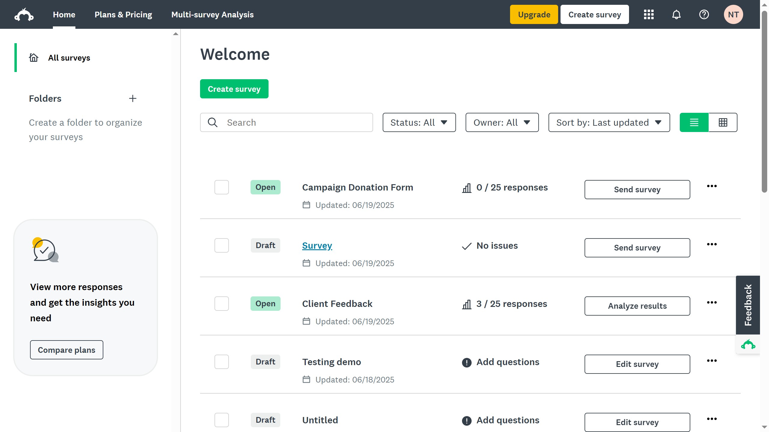 How to edit a draft survey in SurveyMonkey