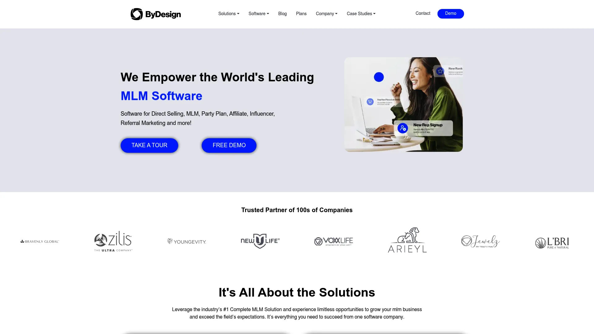 ByDesign Technologies direct selling software homepage