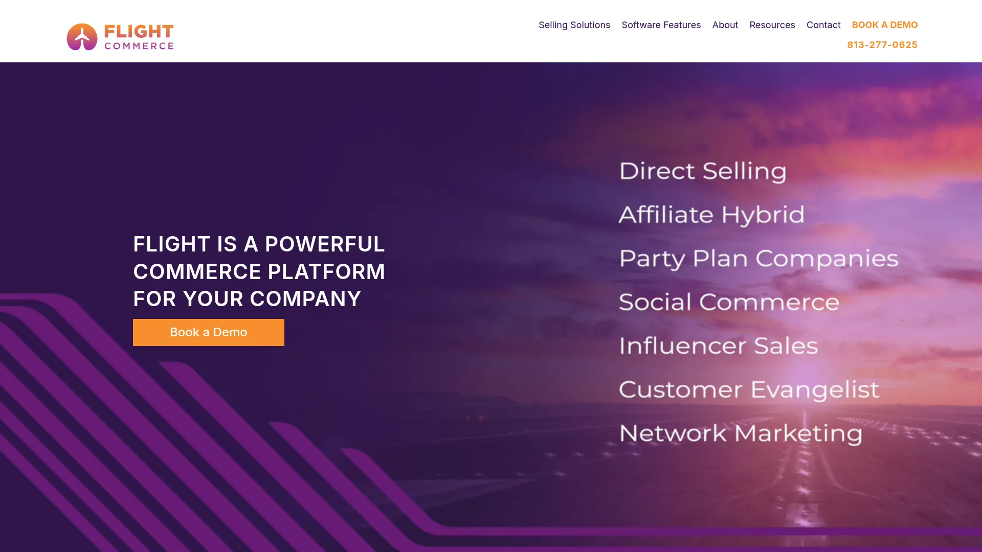 Flight Commerce MLM software homepage