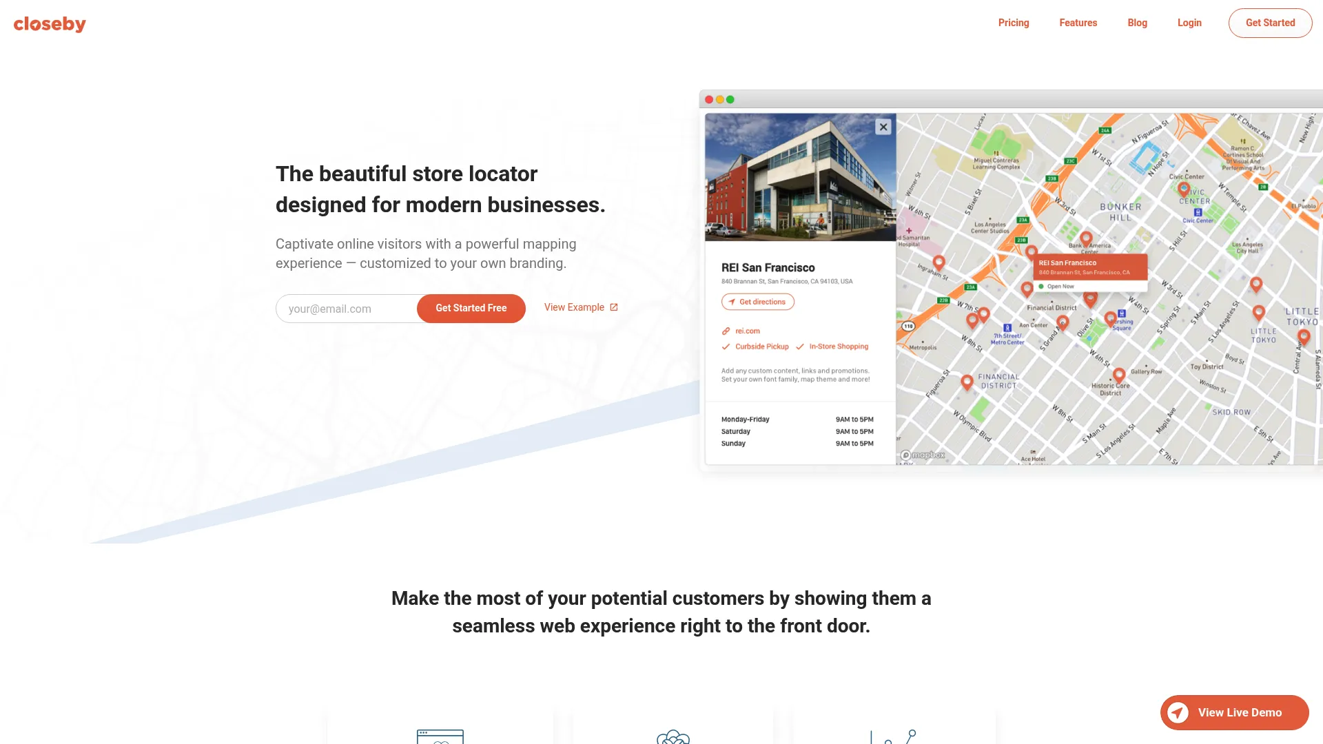 Closeby store and dealer locator homepage