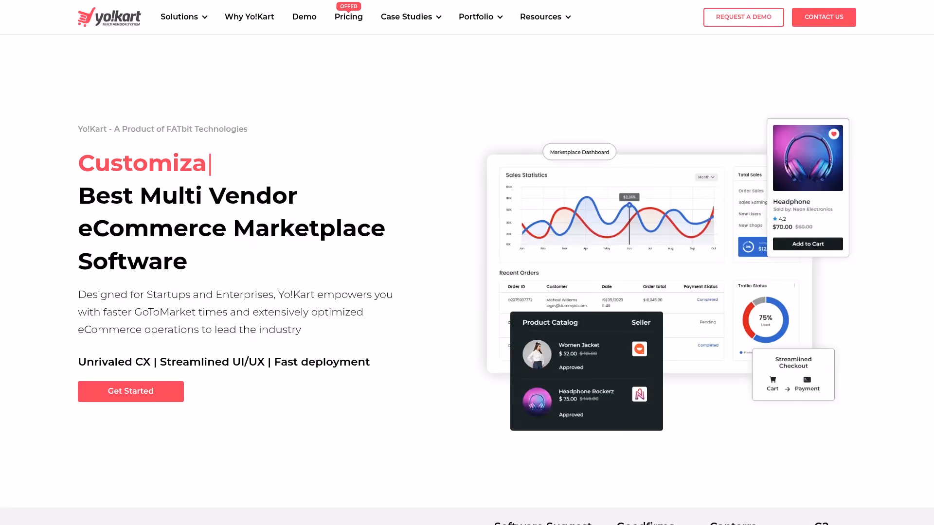 Yo!Kart multi-vendor marketplace software homepage