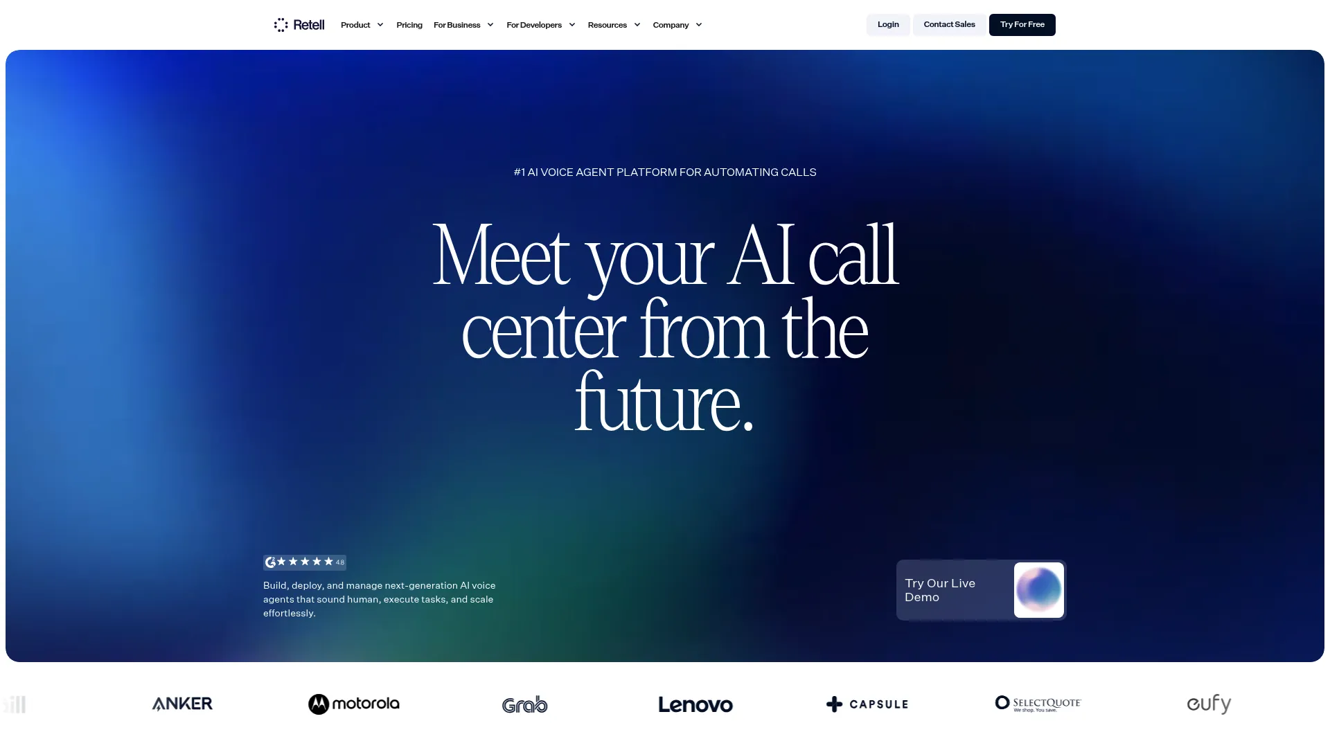 Retell AI screenshot