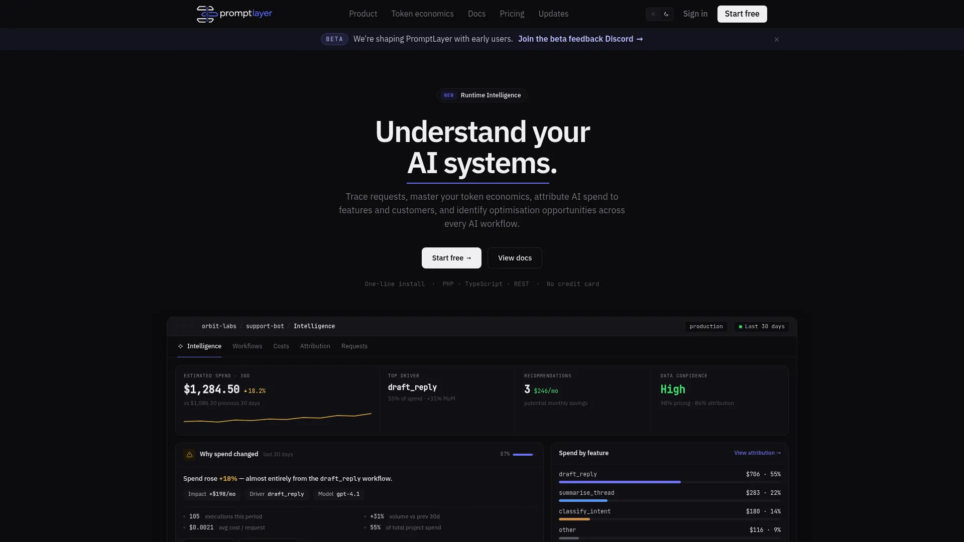 PromptLayer prompt management and cost intelligence