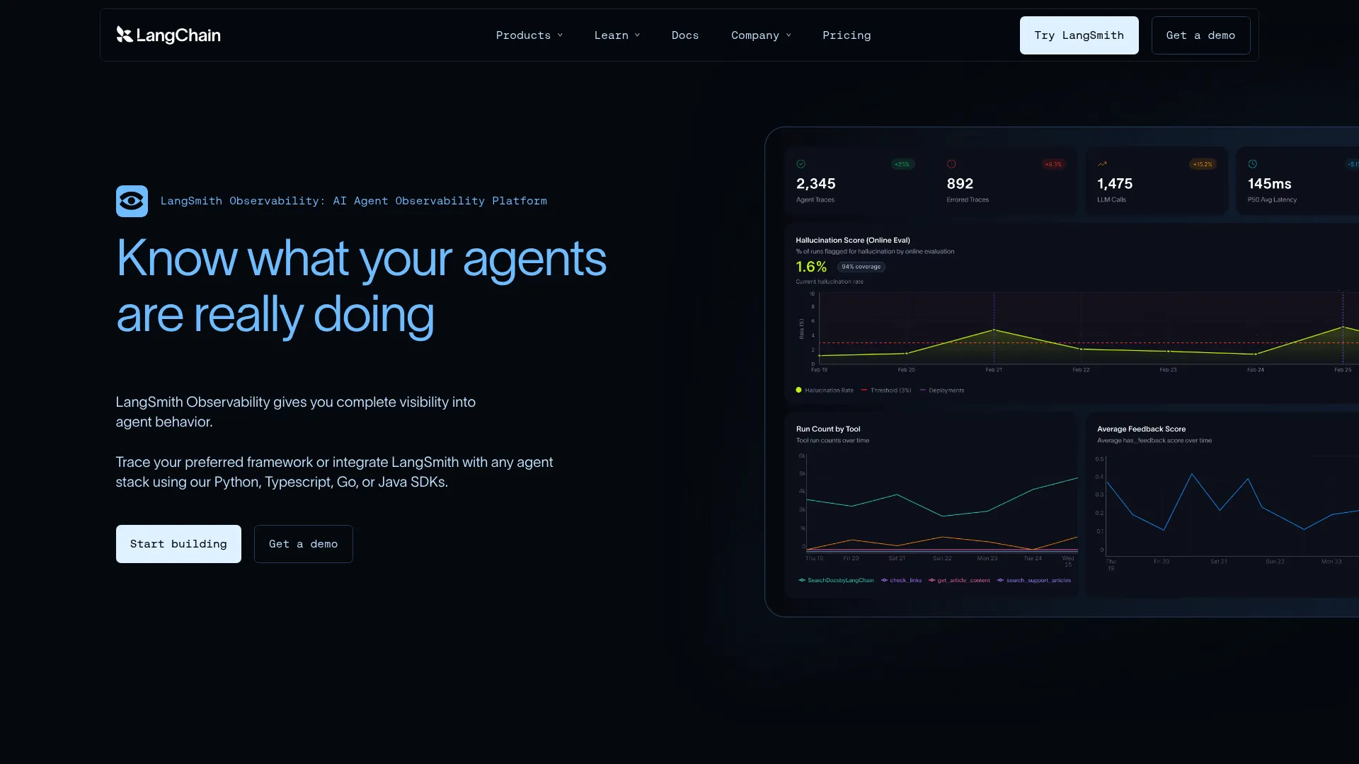 LangSmith agent observability and evaluation