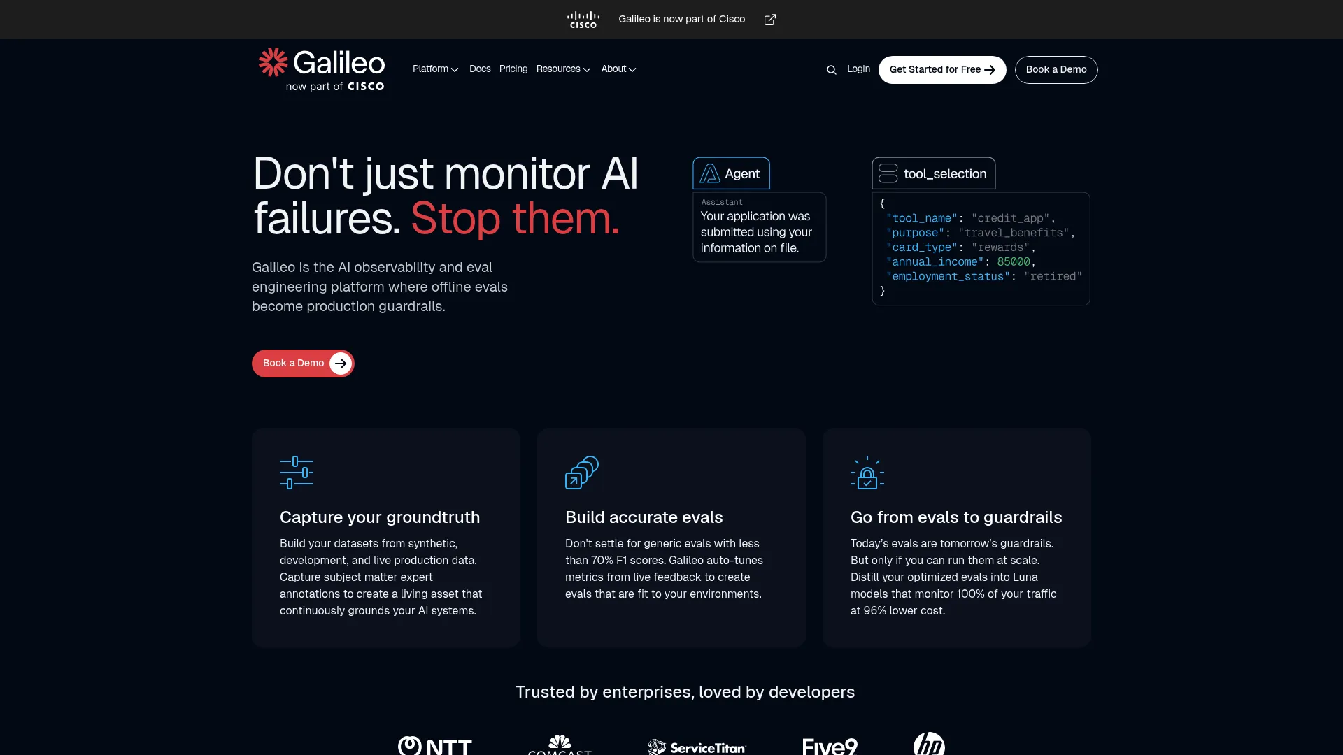Galileo AI evaluation and guardrails platform