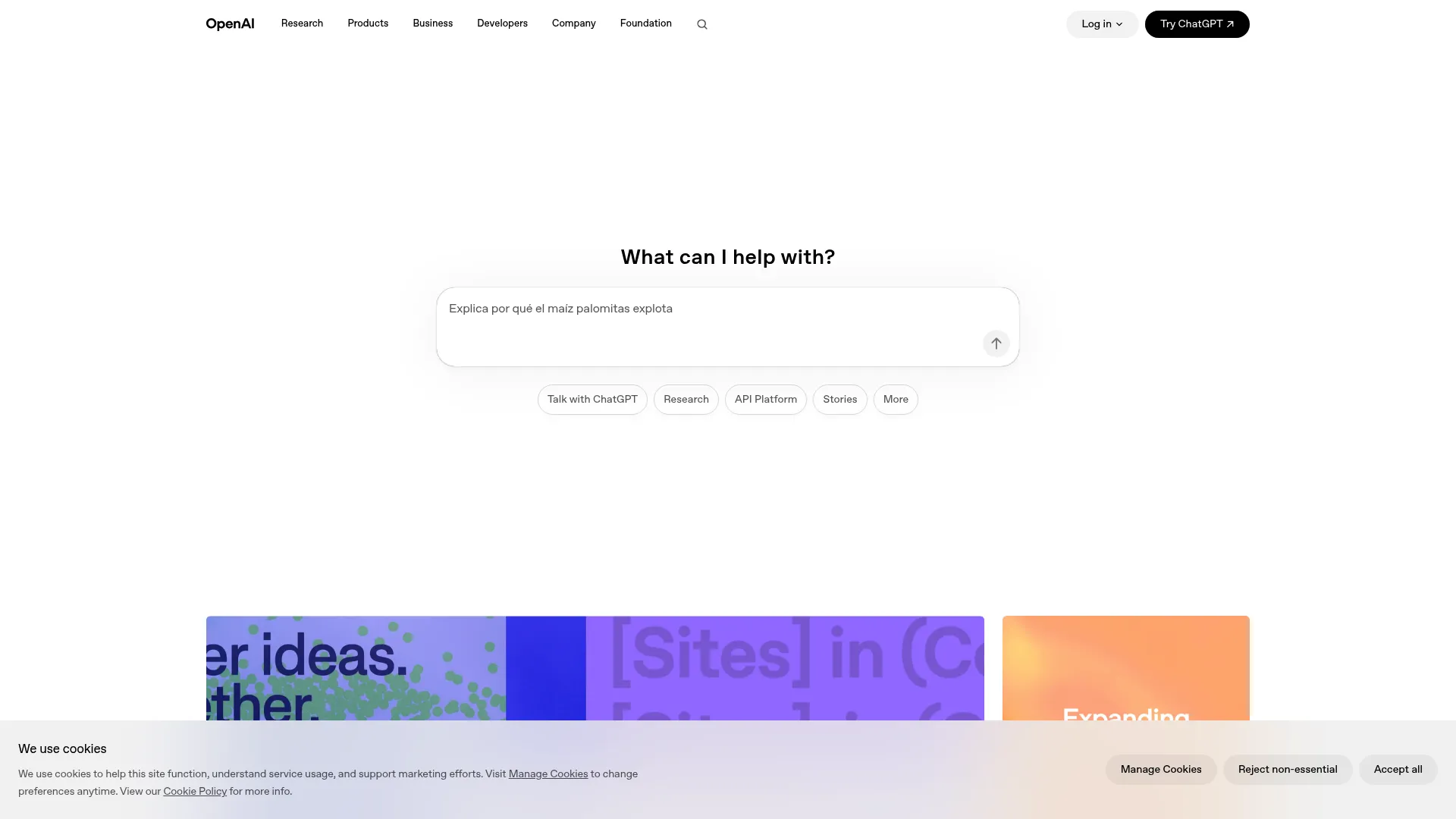 OpenAI language generation models