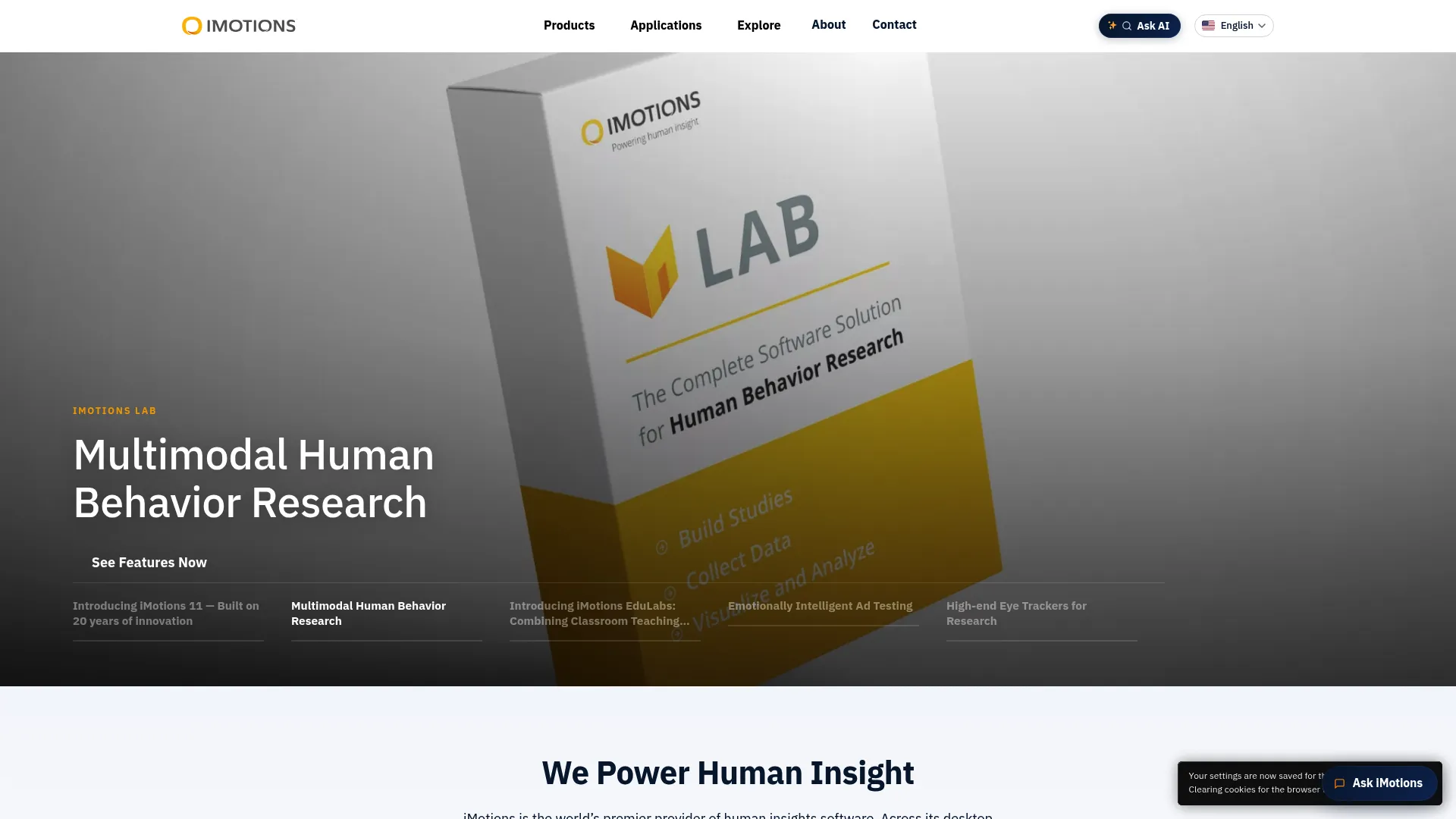 iMotions multimodal human behavior research platform interface