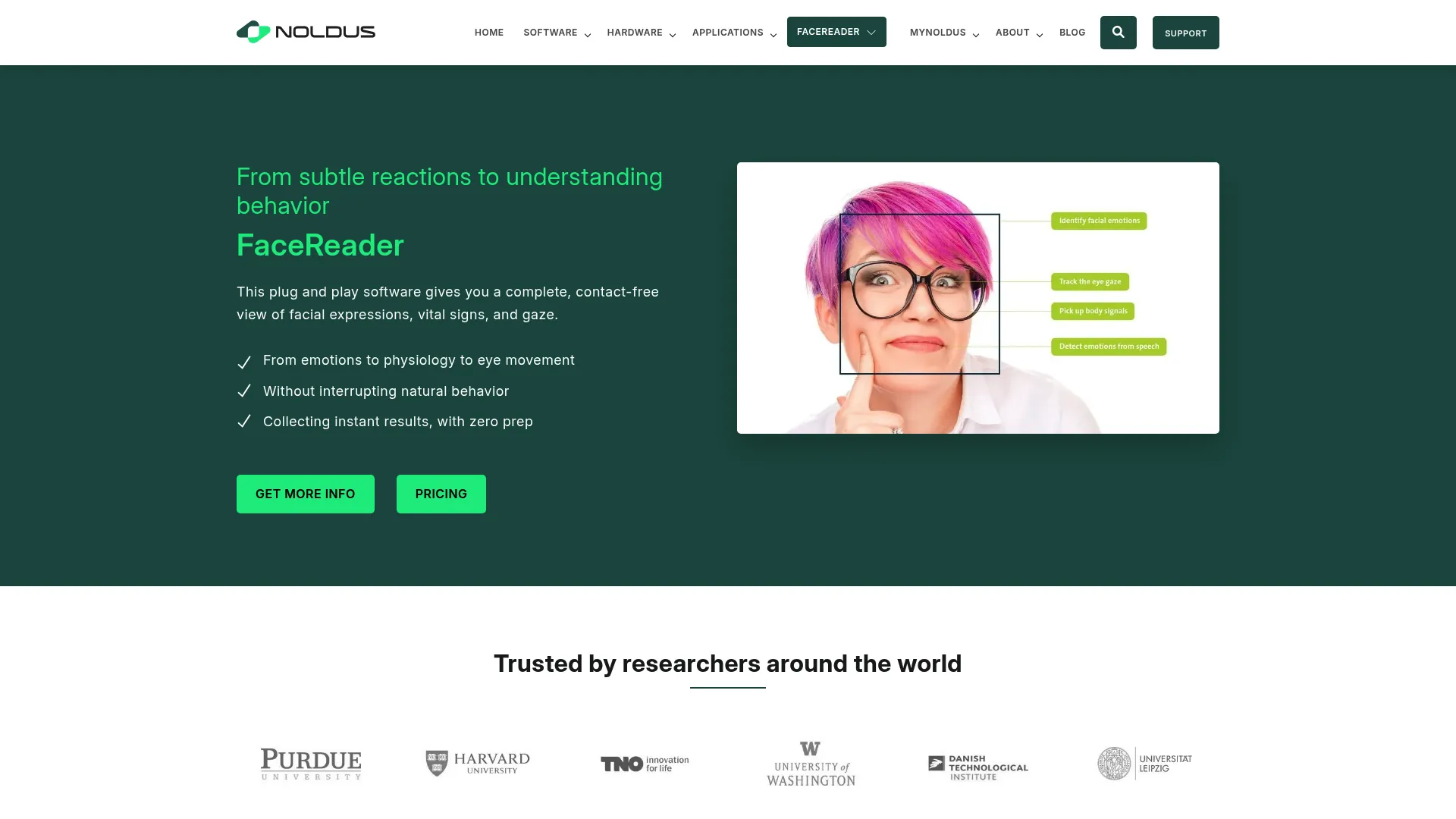 Noldus FaceReader SDK facial expression analysis interface